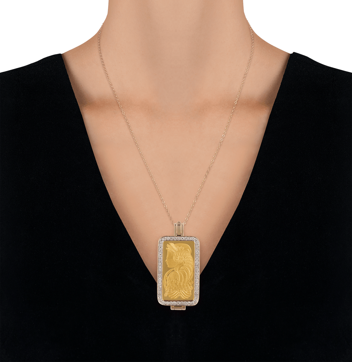 PAMP Suisse Lady Fortuna Gold Bar Pendant