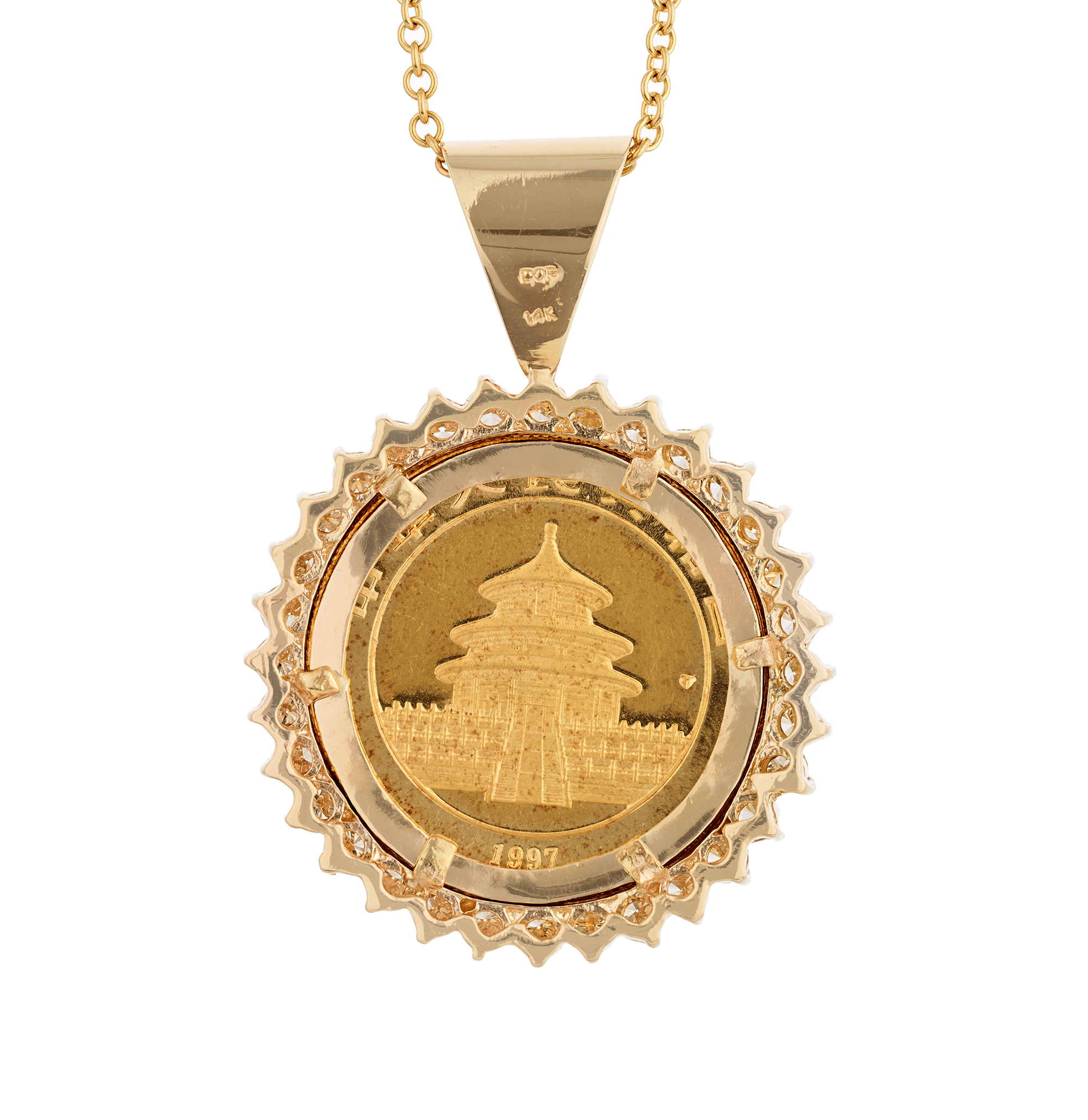 Chinese Gold Panda Coin Pendant