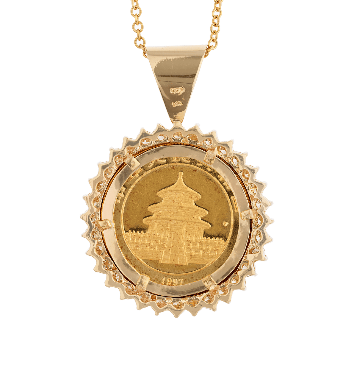 Chinese Gold Panda Coin Pendant