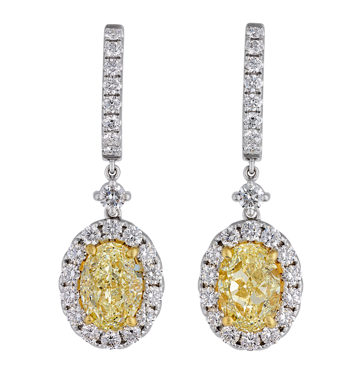 Yellow Diamond Earrings, 6.02 carats