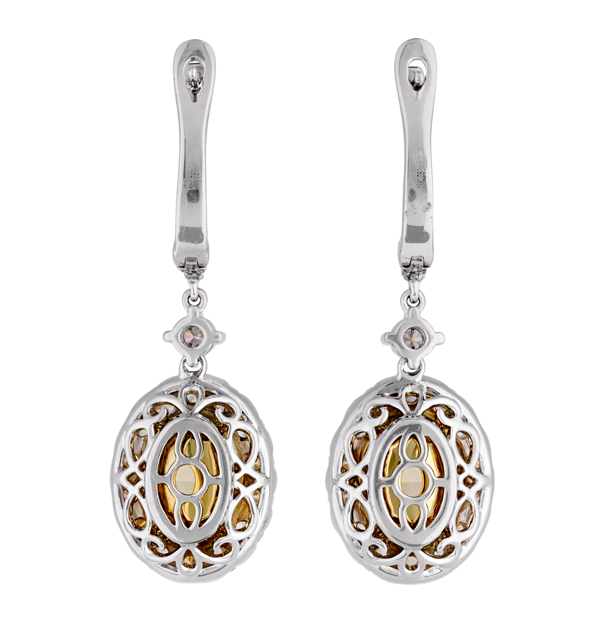 Yellow Diamond Earrings, 6.02 carats