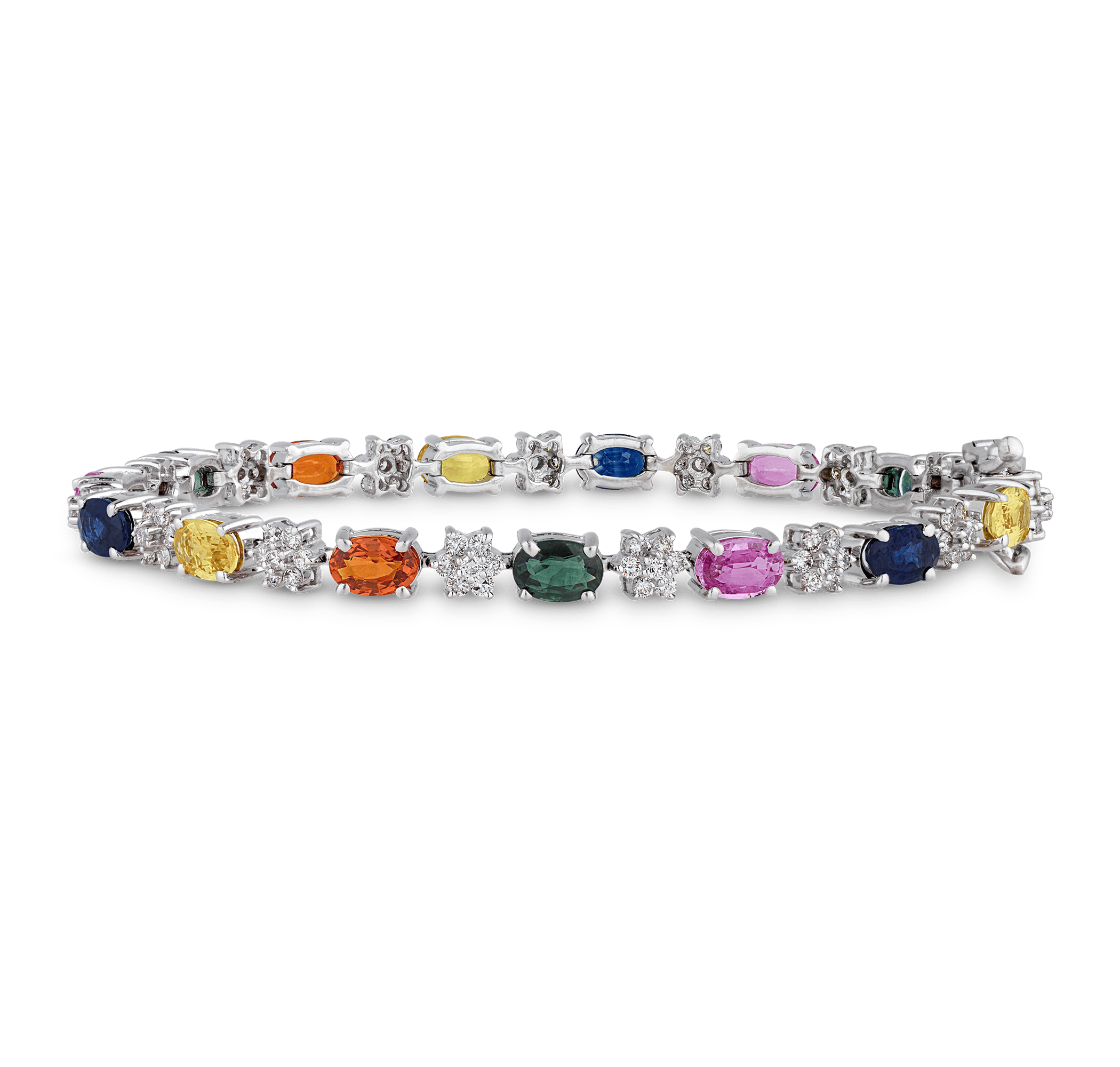 Multi-Color Sapphire and Diamond Bracelet, 9.25 carats
