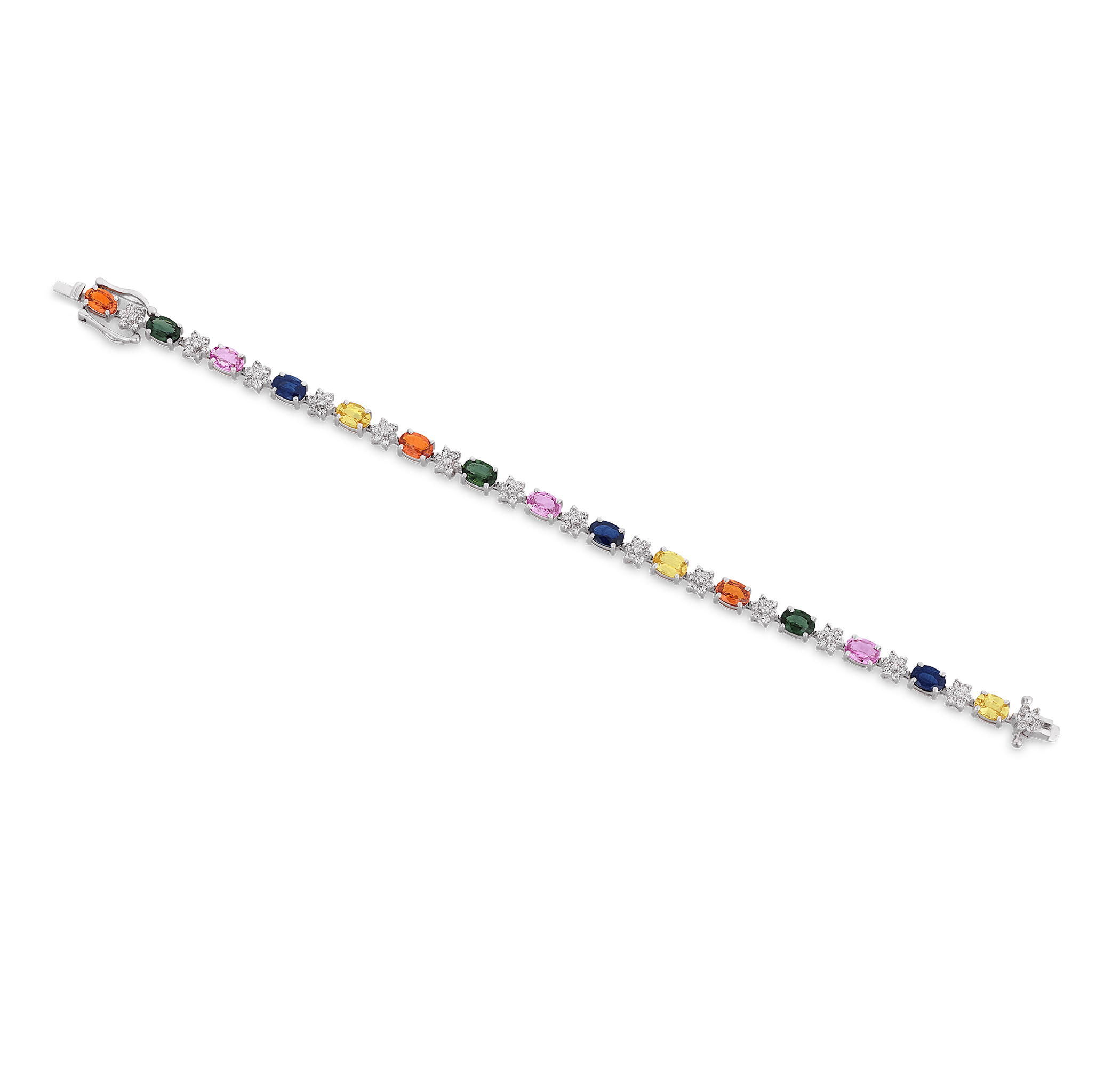 Multi-Color Sapphire and Diamond Bracelet, 9.25 carats