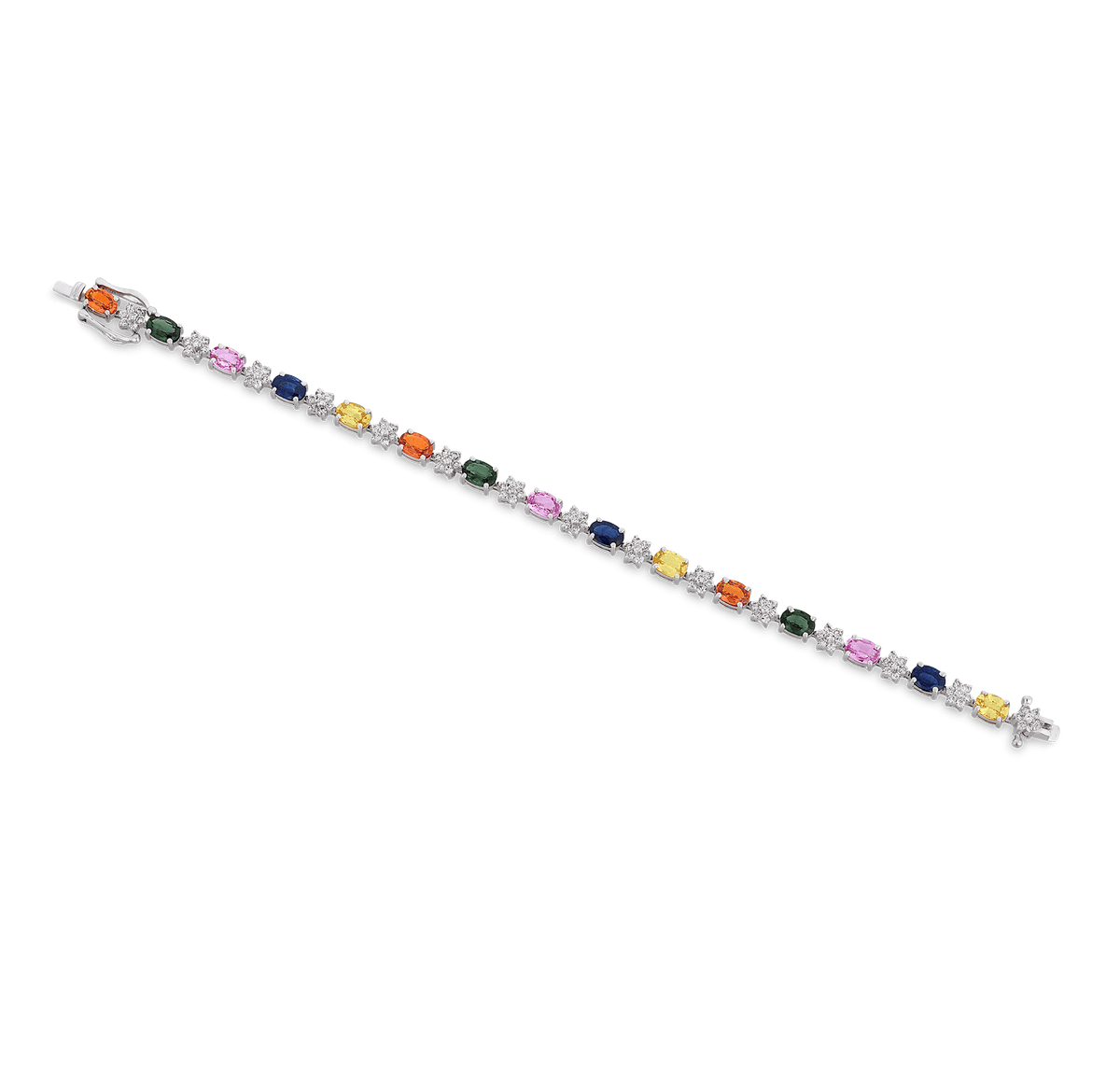 Multi-Color Sapphire and Diamond Bracelet, 9.25 carats