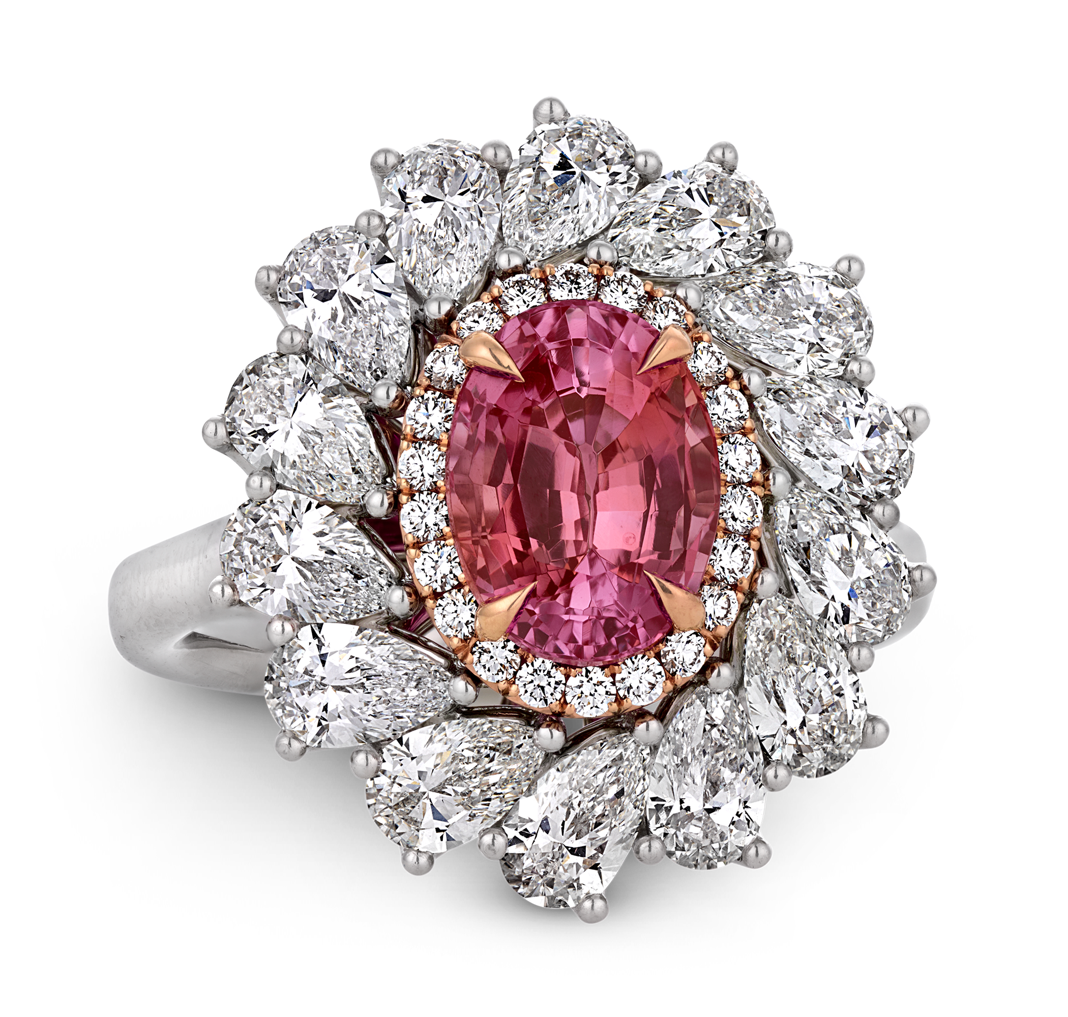 Padparadscha Sapphire Ring, 2.87 Carats