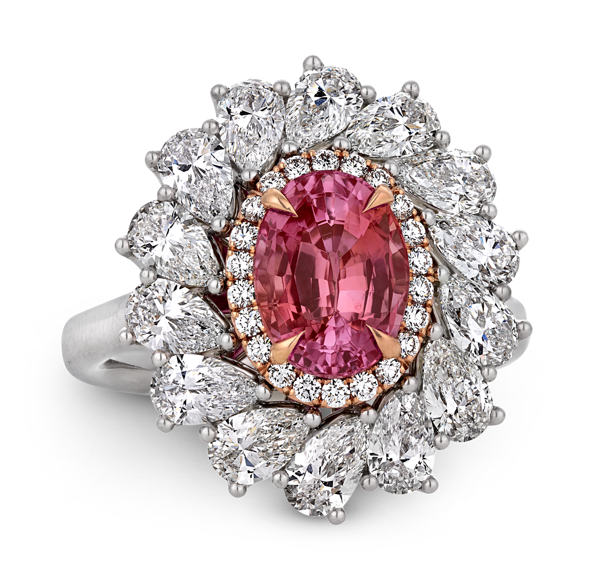 Padparadscha Sapphire Ring, 2.87 Carats