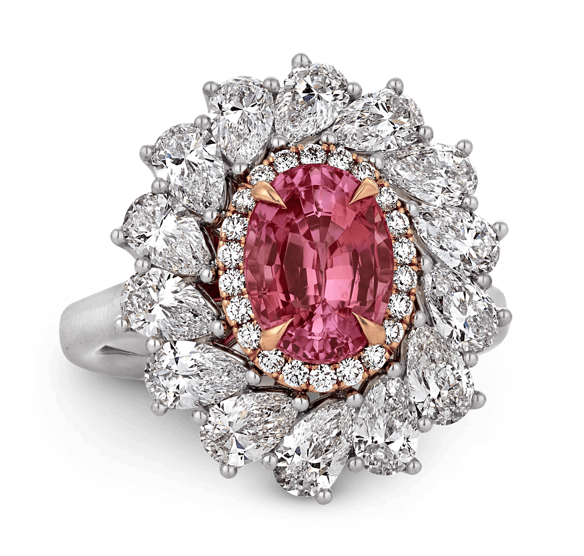 Padparadscha Sapphire Ring, 2.87 Carats