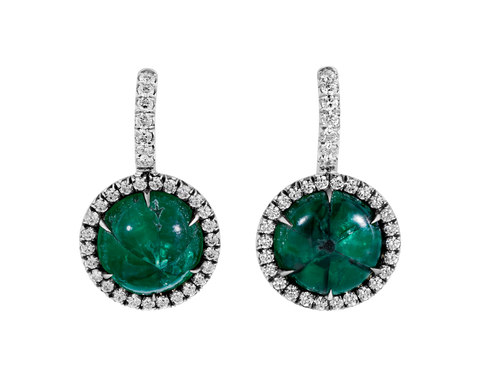 Emerald Trapiche Earrings, 8.05 carats