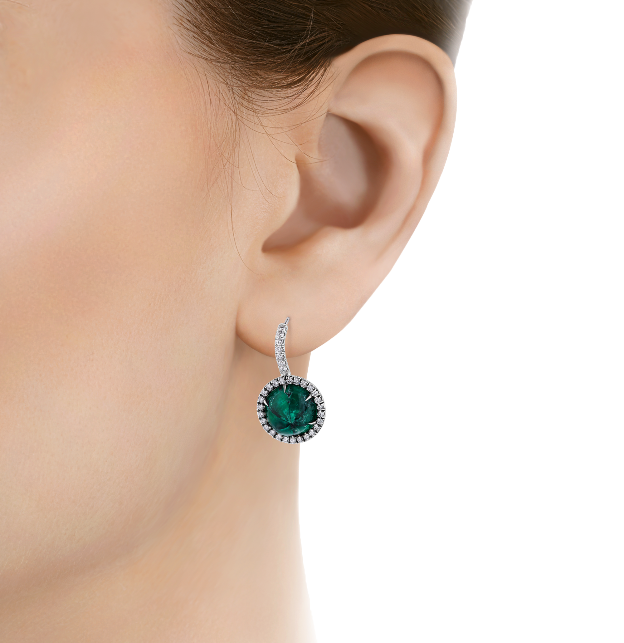 Emerald Trapiche Earrings, 8.05 carats