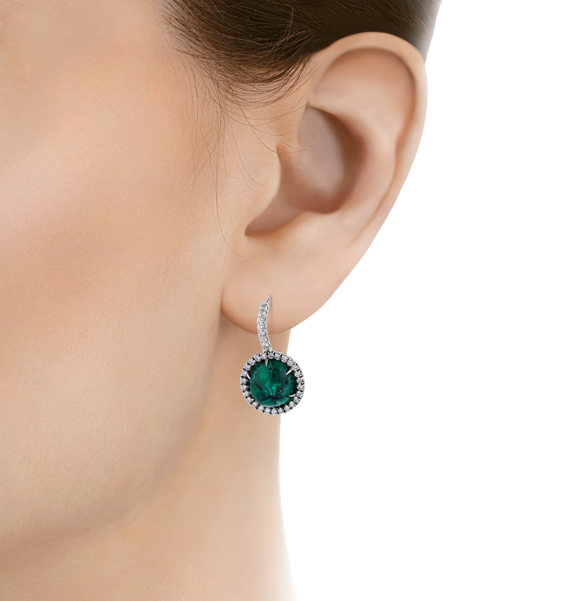 Emerald Trapiche Earrings, 8.05 carats