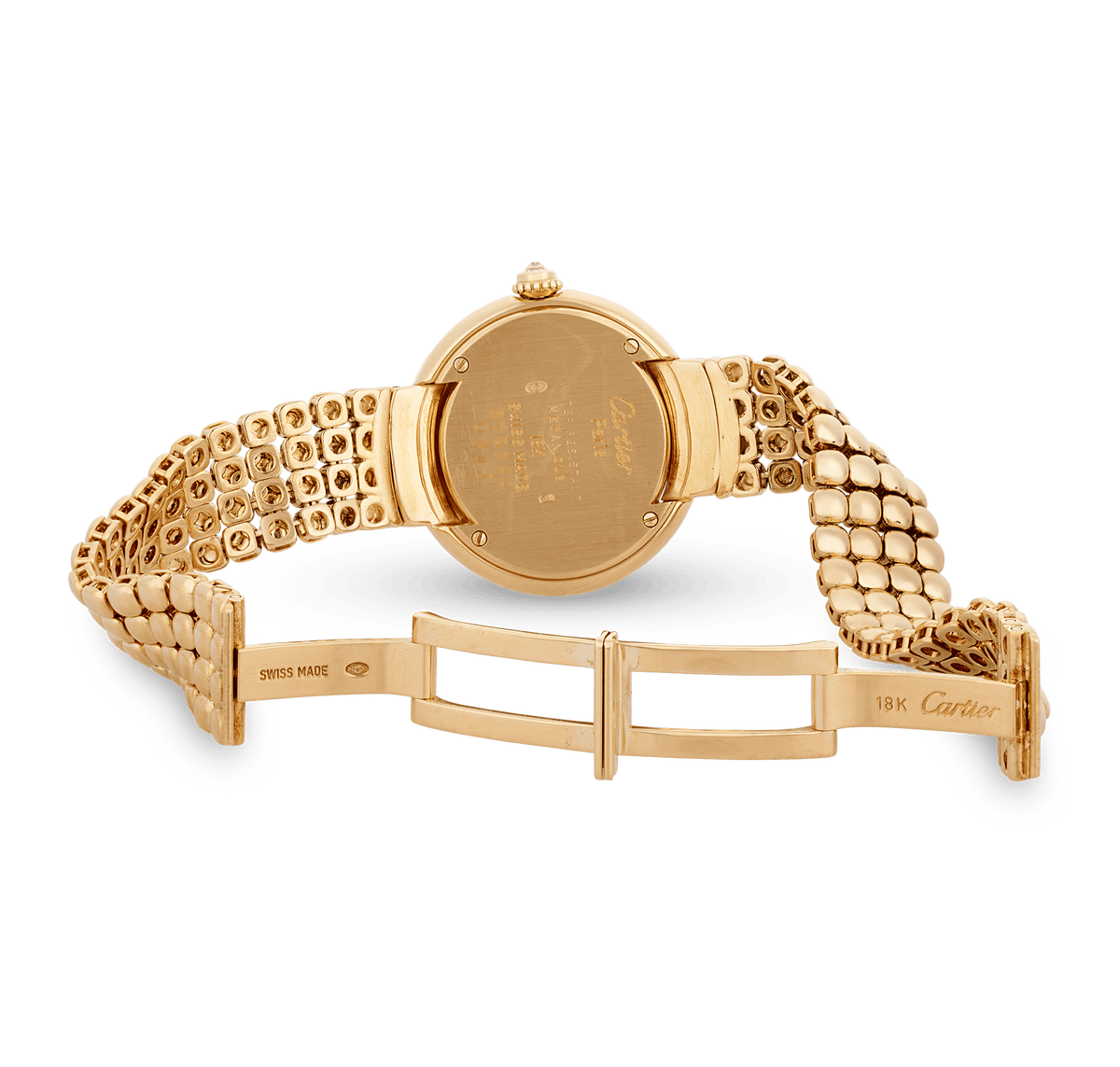 Cartier Vendôme Diamond and Ruby Yellow Gold Wristwatch