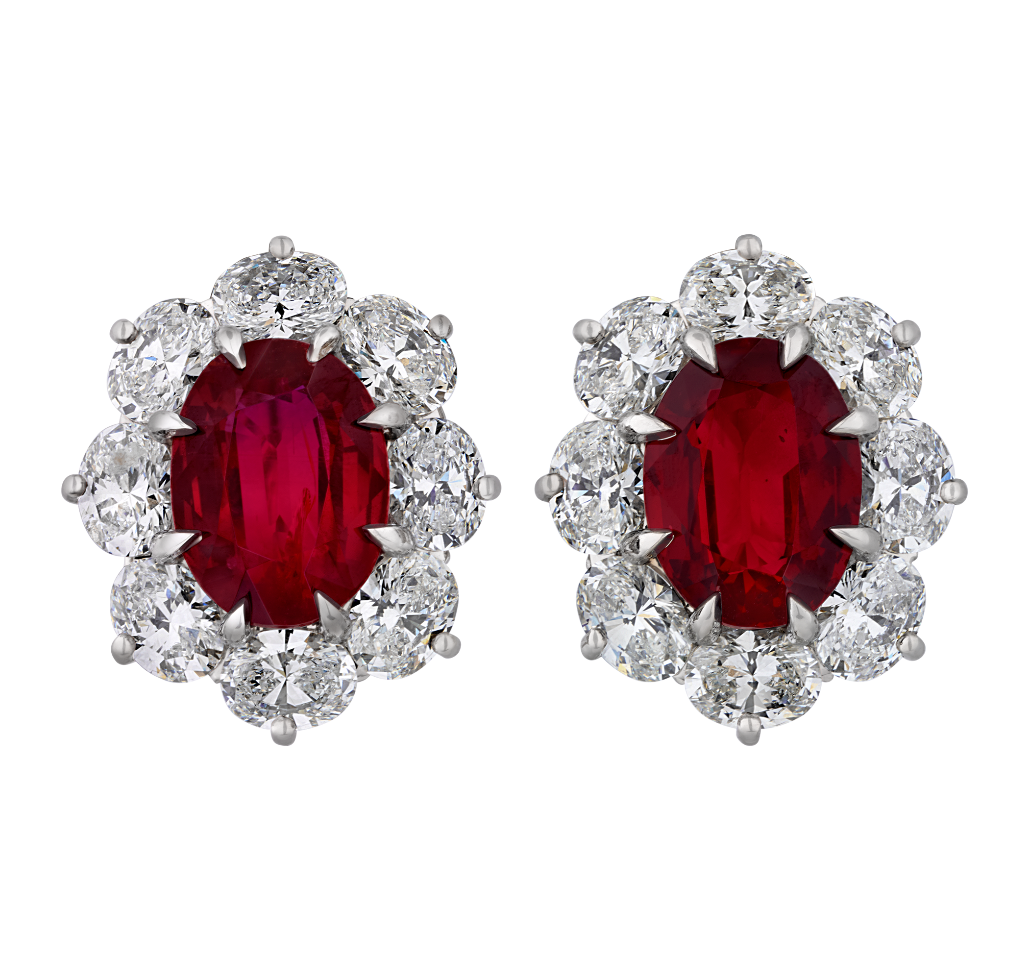 Oscar Heyman Ruby Earrings, Untreated, 6.13 Carats