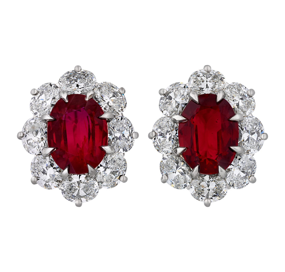 Oscar Heyman Ruby Earrings, Untreated, 6.13 Carats