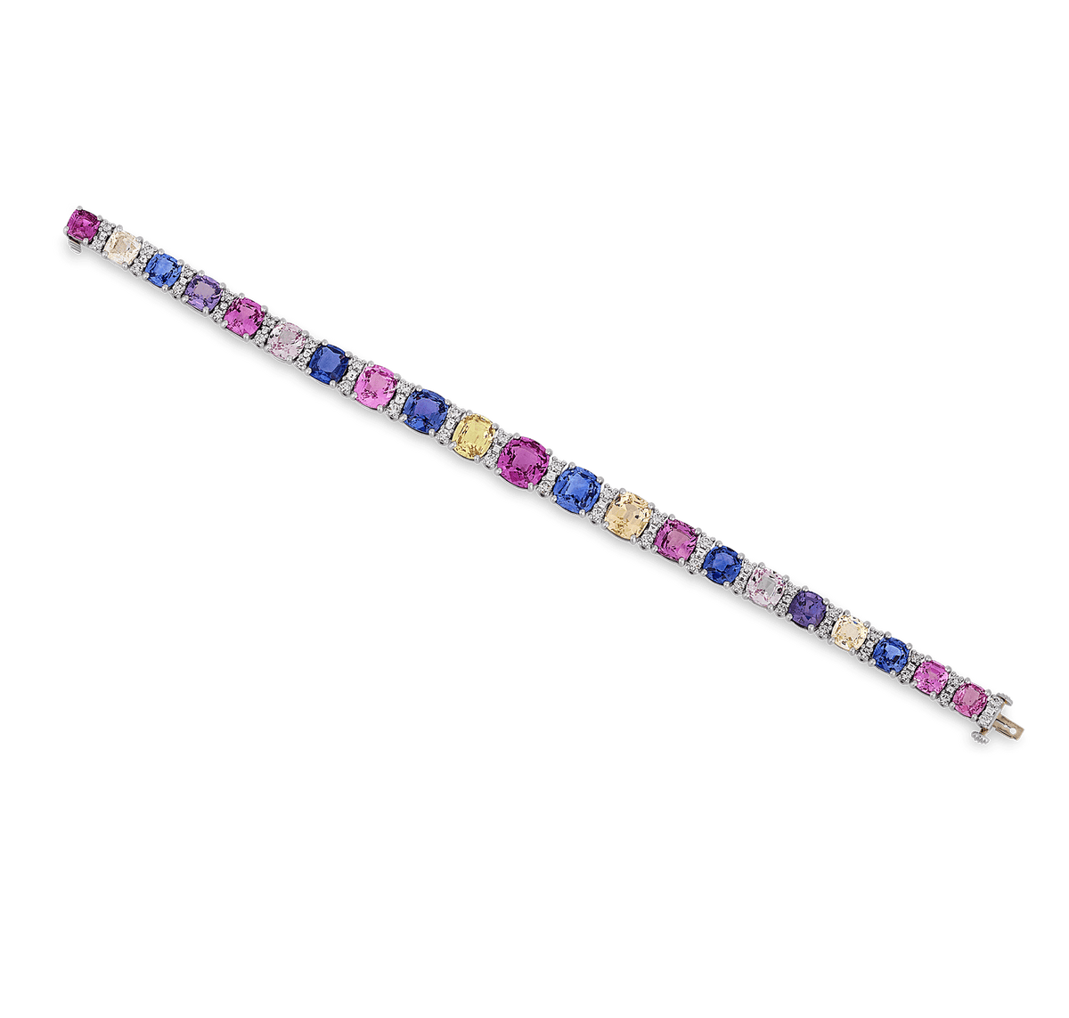 Oscar Heyman Multicolor Sapphire Bracelet, Untreated, 38.96 Carats