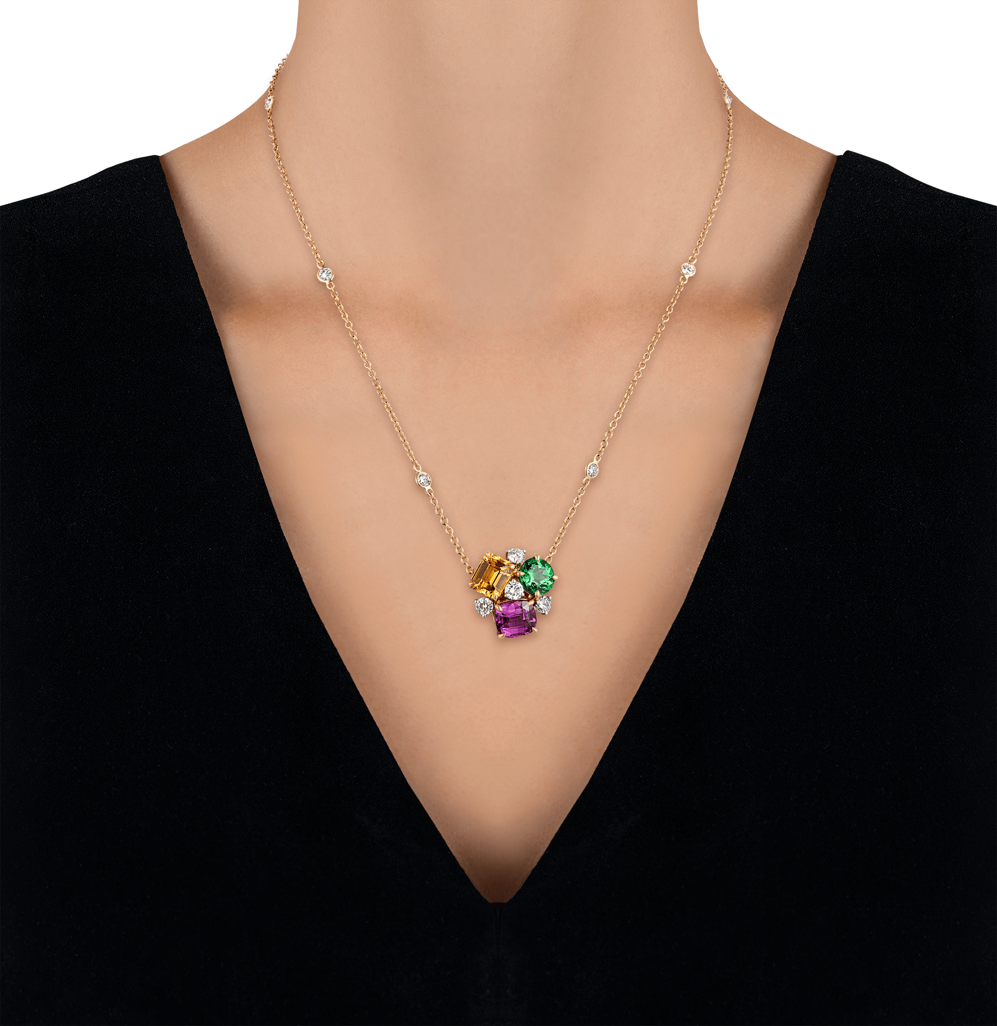 Oscar Heyman Tsavorite and Sapphire Pendant, 7.90 Carats