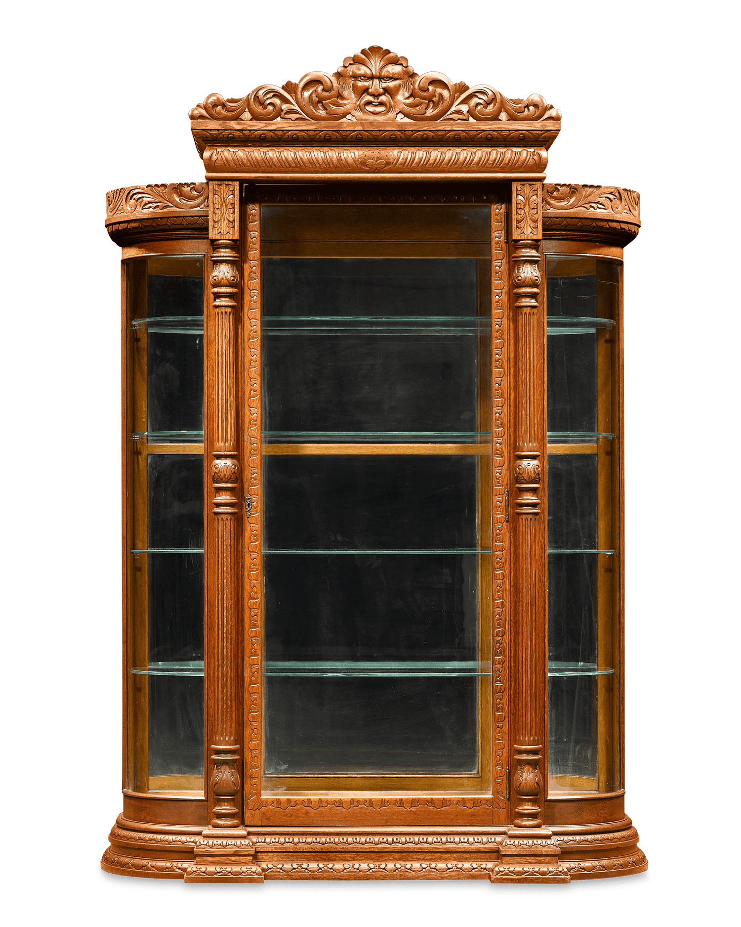 The china cabinet is exceptional in both size and decoration