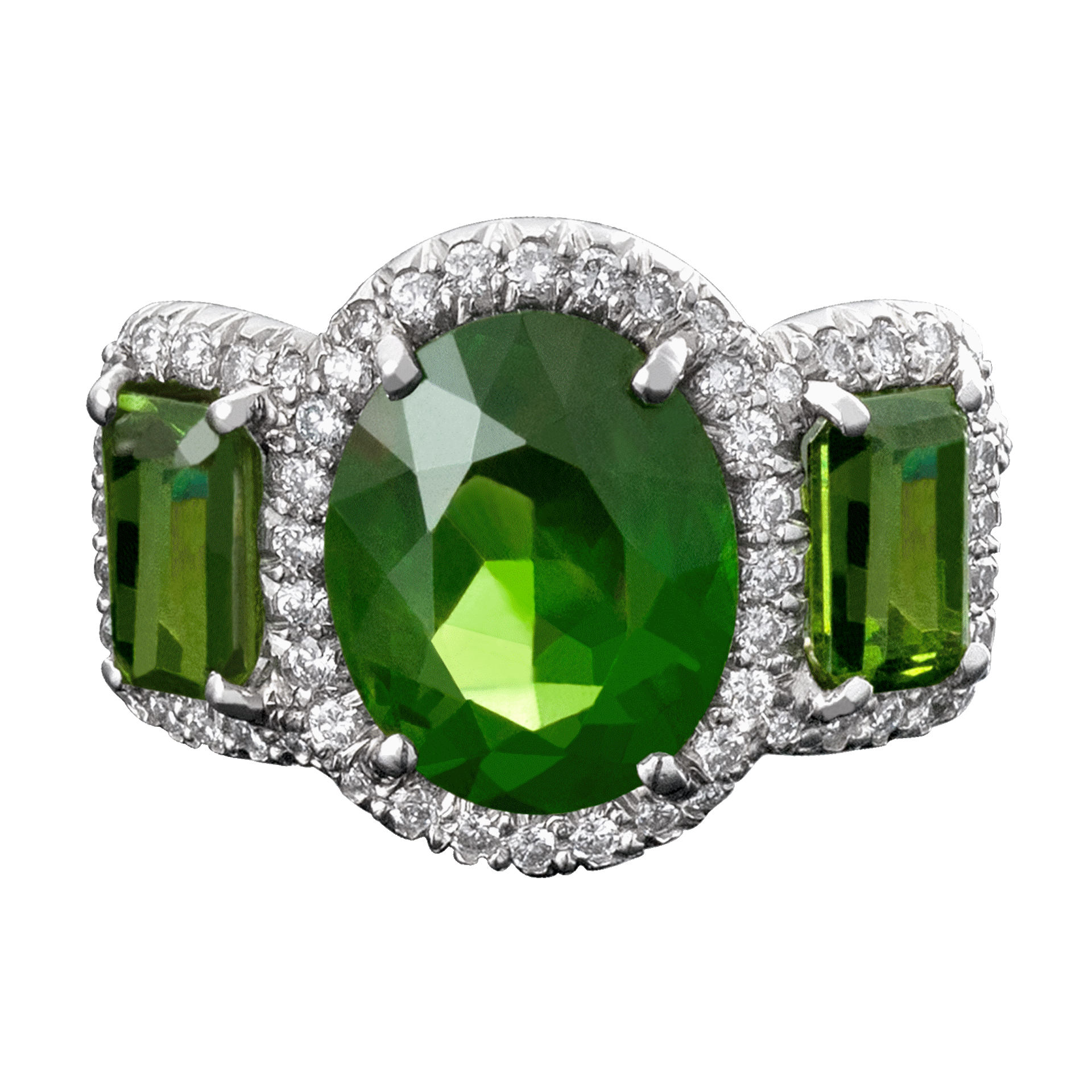 Demantoid Garnet Ring 6.46 Carats M.S. Rau