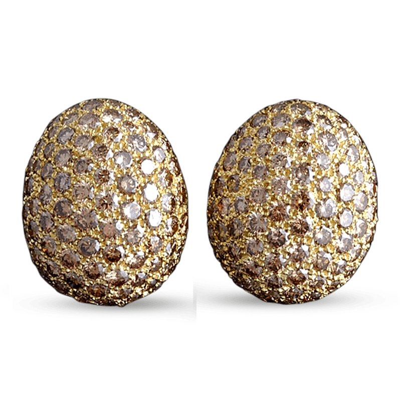 David Webb Champagne Diamond Earrings, 15.00 Carats