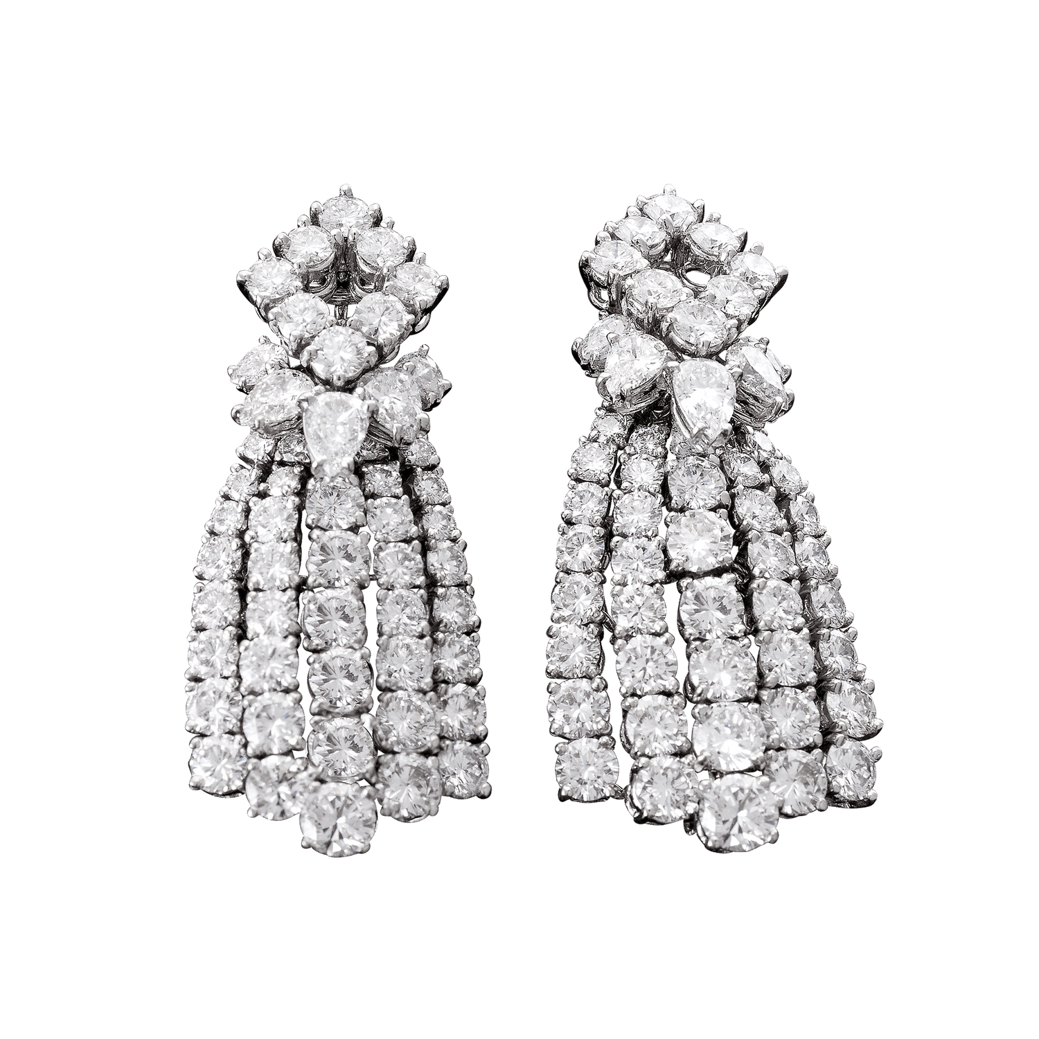 Diamond Dangle Earrings, 18.50 Carats