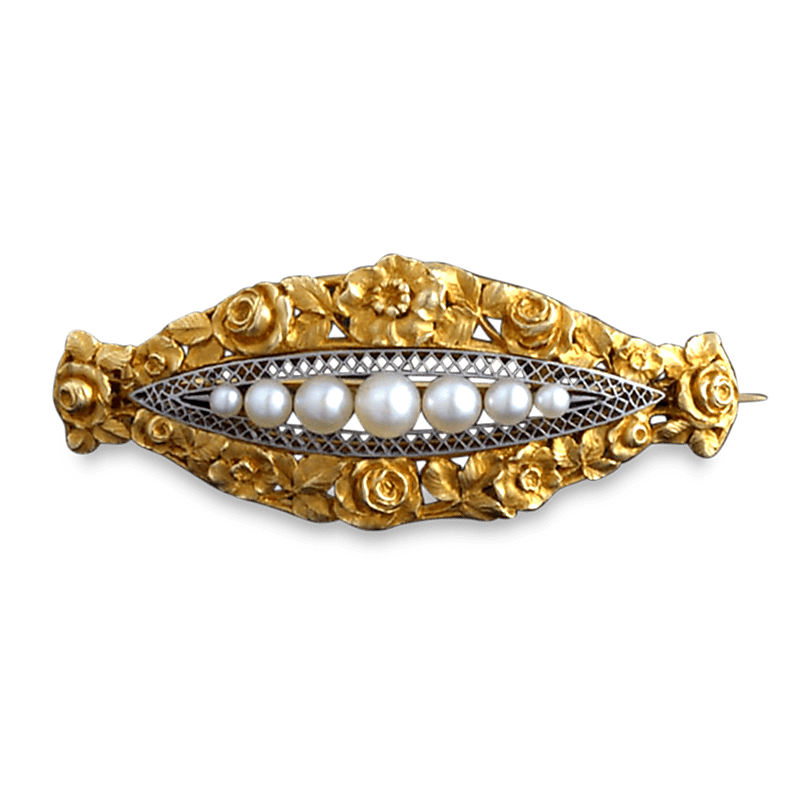 Art Nouveau Pearl Brooch