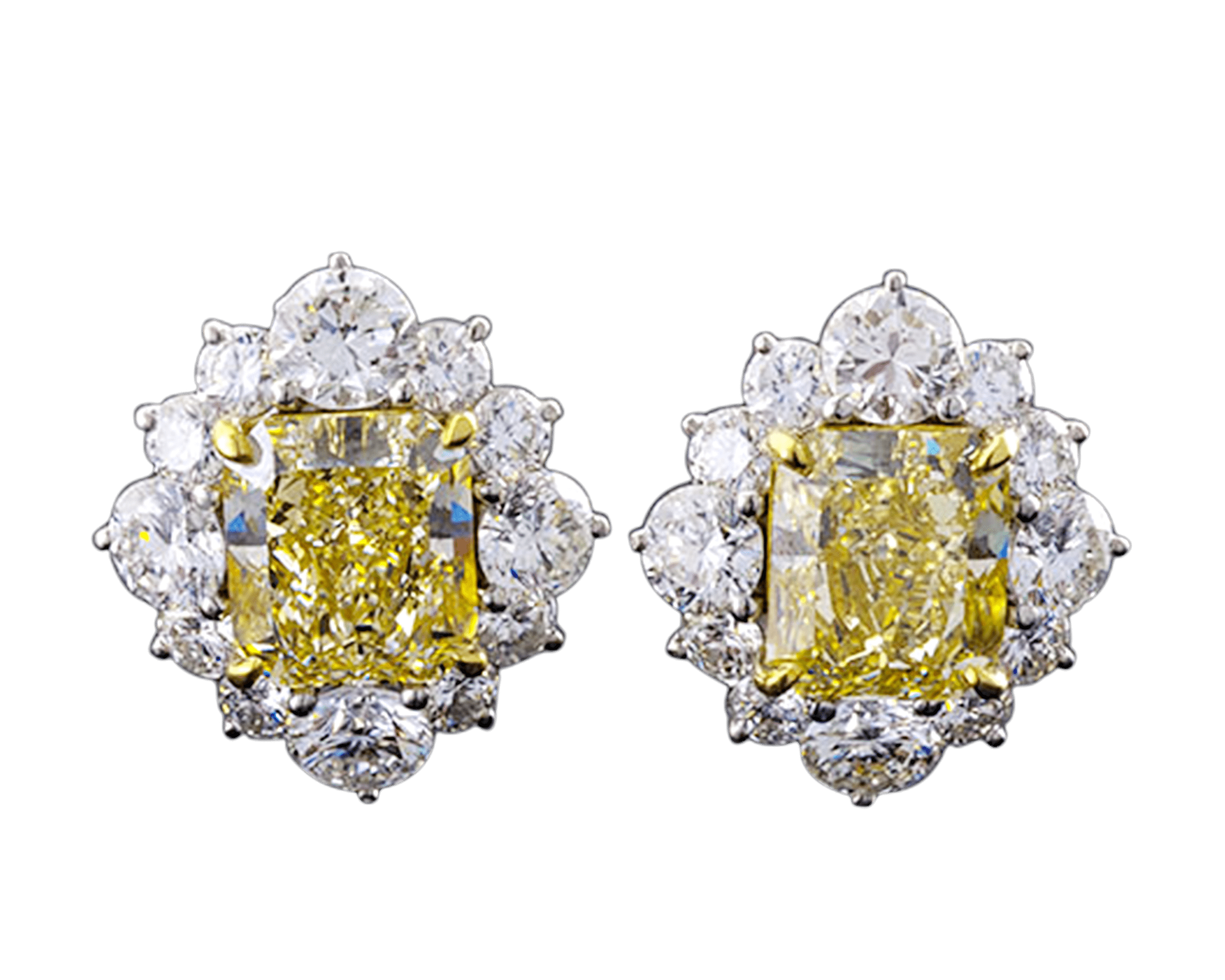 Fancy Light Yellow Diamond Earrings, 8.03 Carats