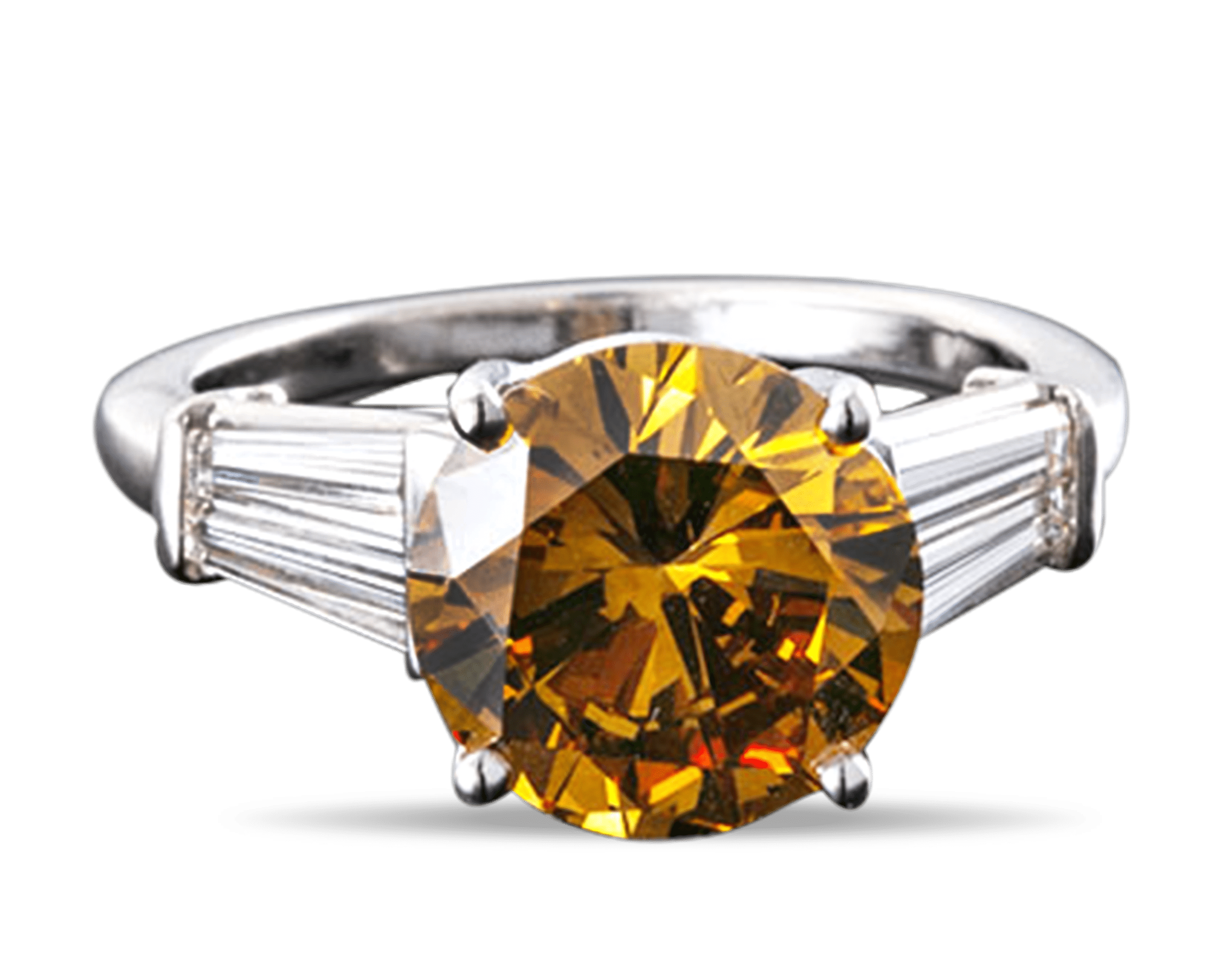 Natural Fancy Deep Brown Orange Diamond Ring 3.11 Carats M.S. Rau
