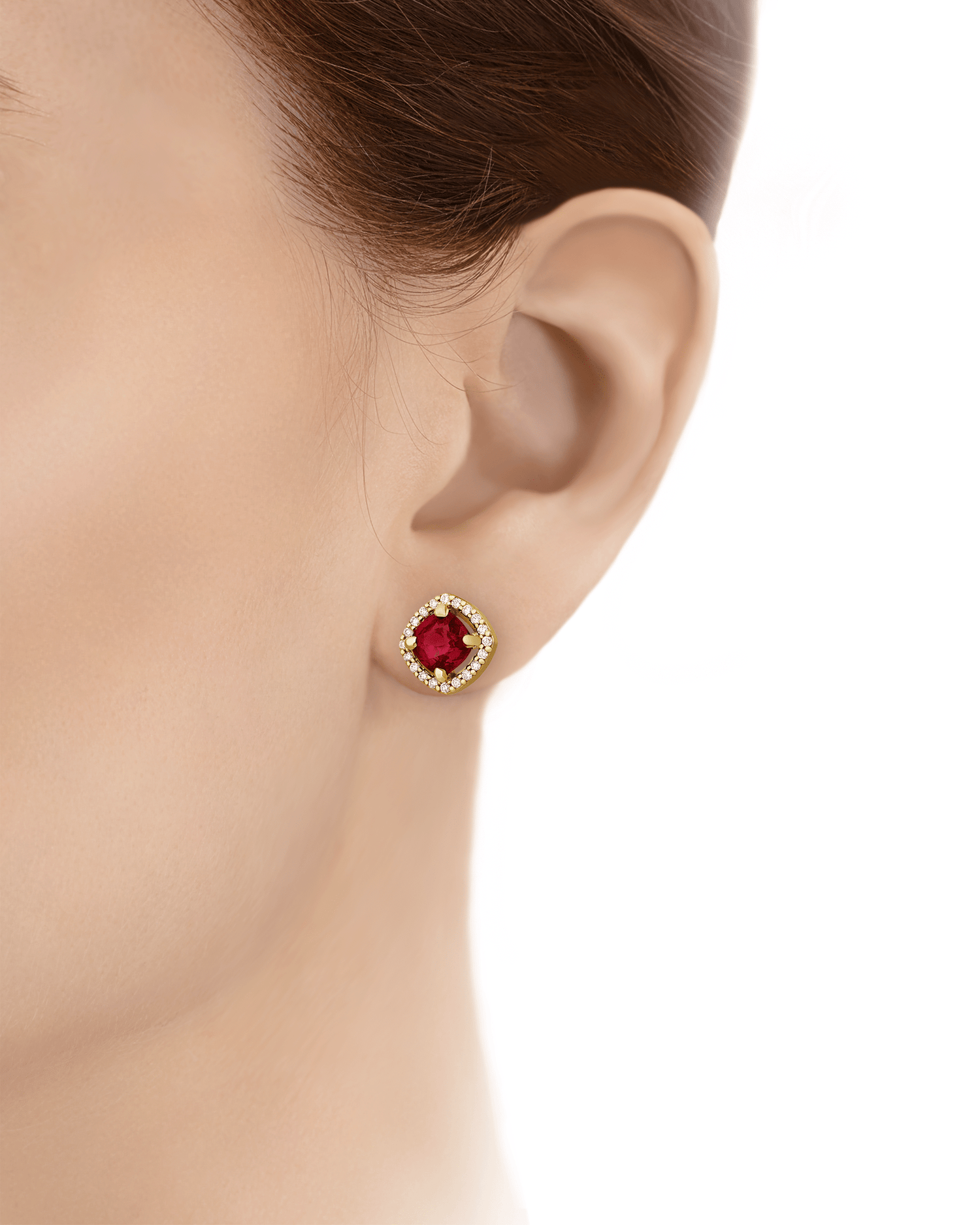 Ruby Stud Earrings, 2.14 Carats