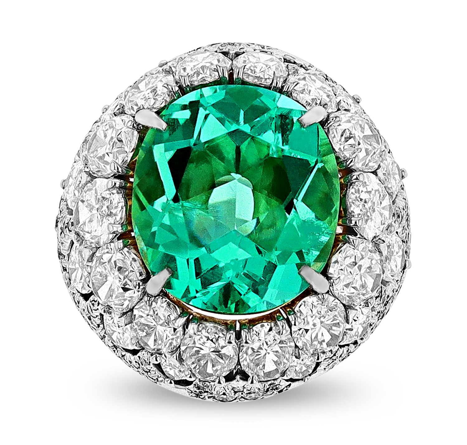 Untreated Colombian Emerald Ring, 6.61 Carats