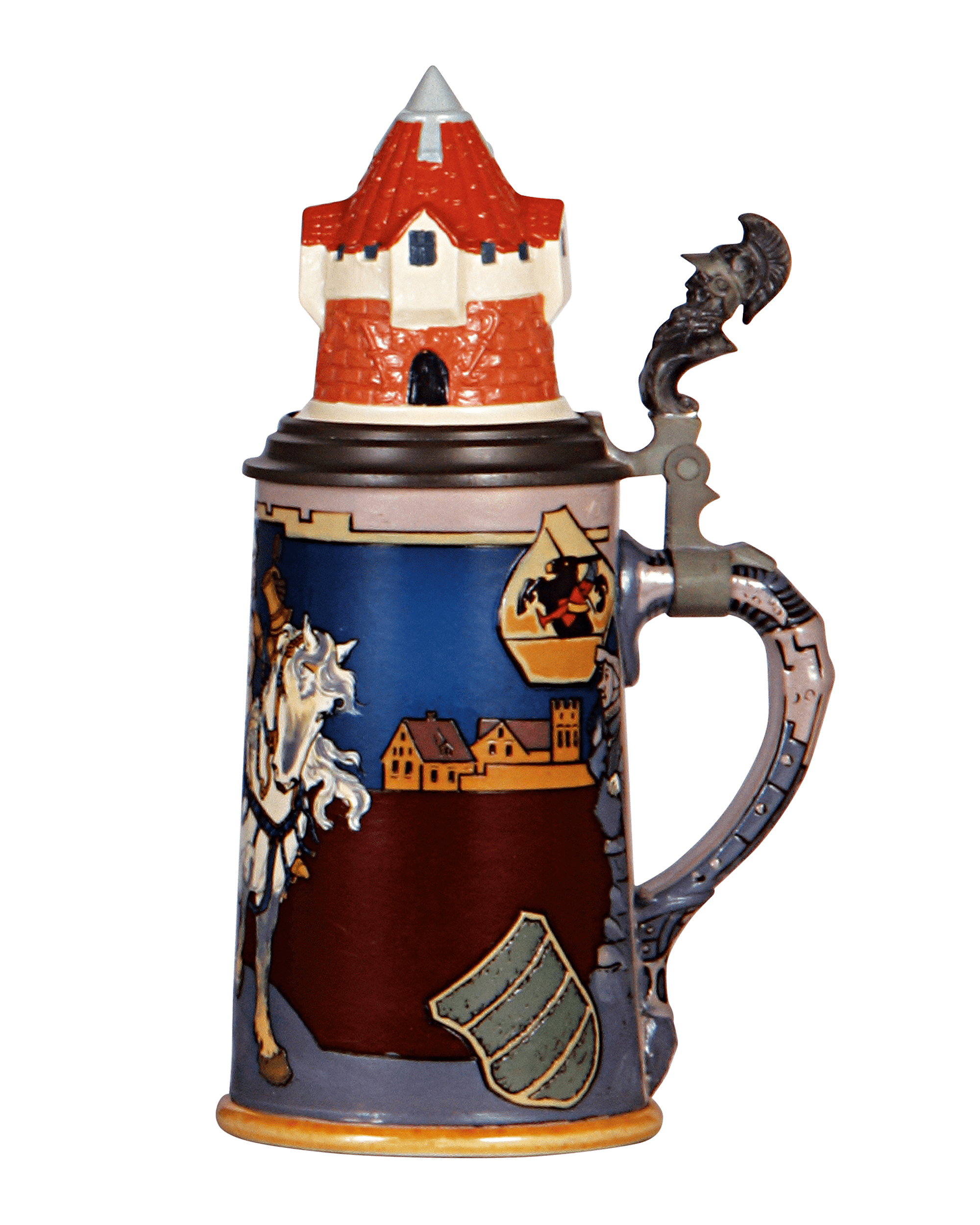 Medieval Knight Mettlach Beer Stein