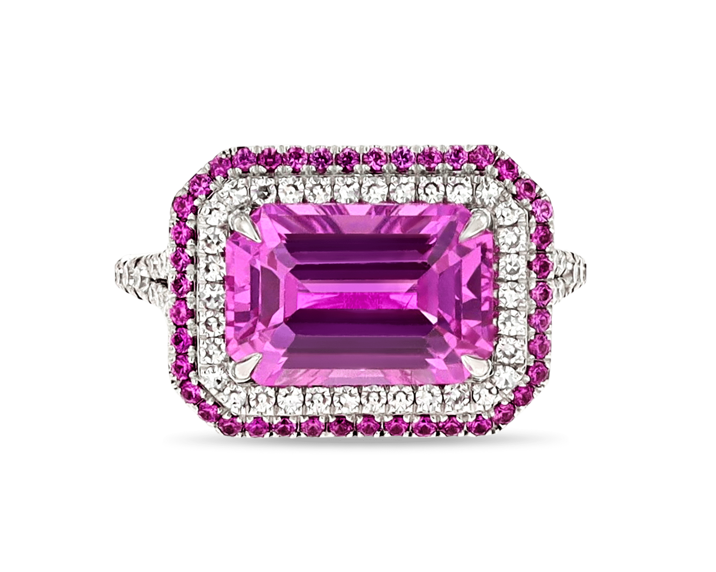 Purple-Pink Sapphire Ring, 4.90 Carats