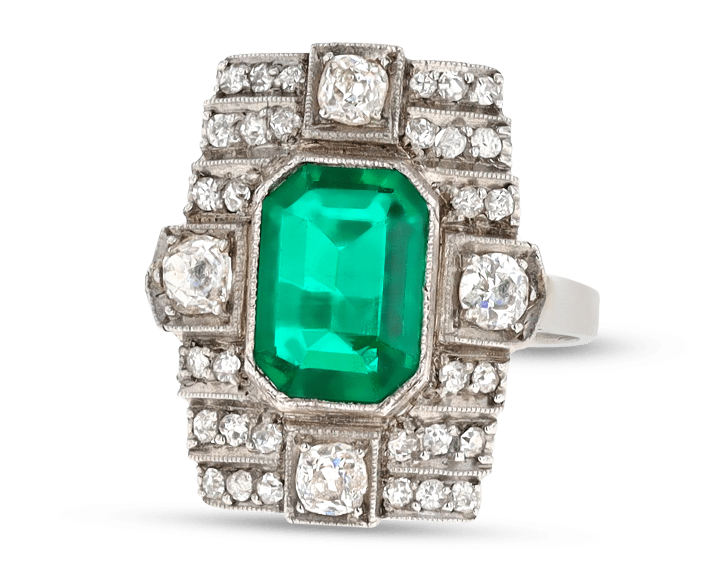 Art Deco Colombian Emerald Ring, 1.50 Carats