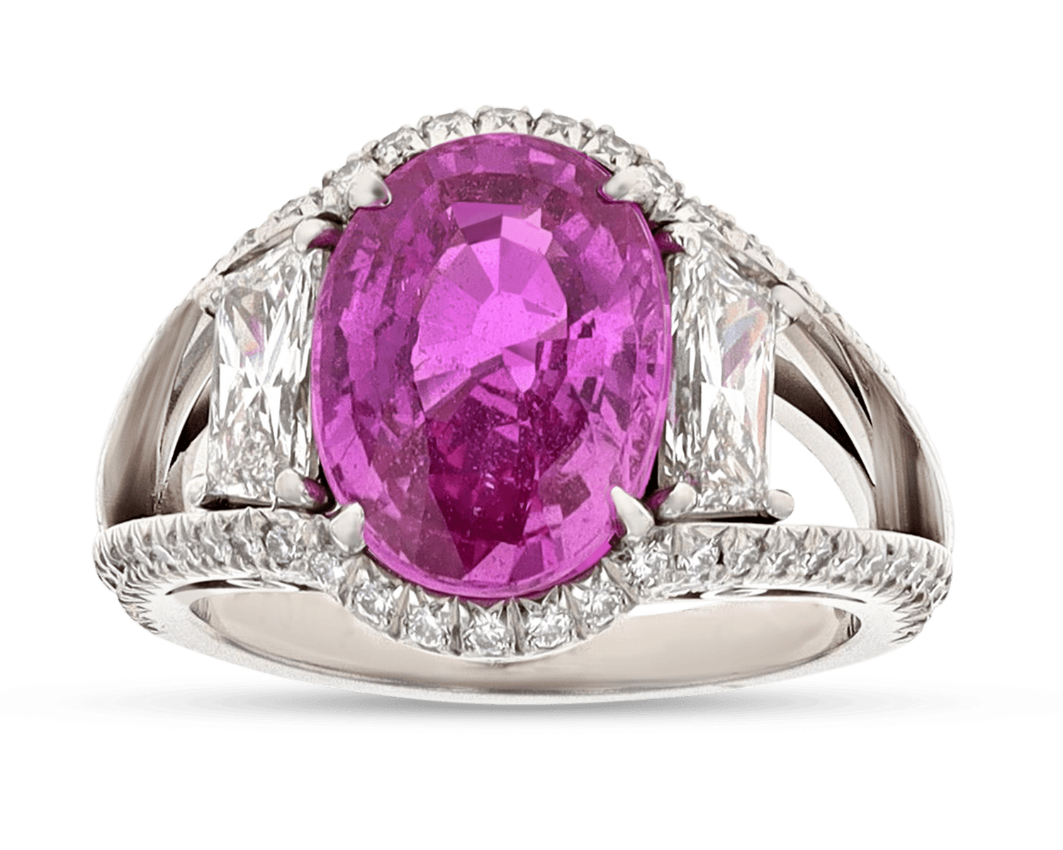 Pink Sapphire Ring, 4.44 Carats