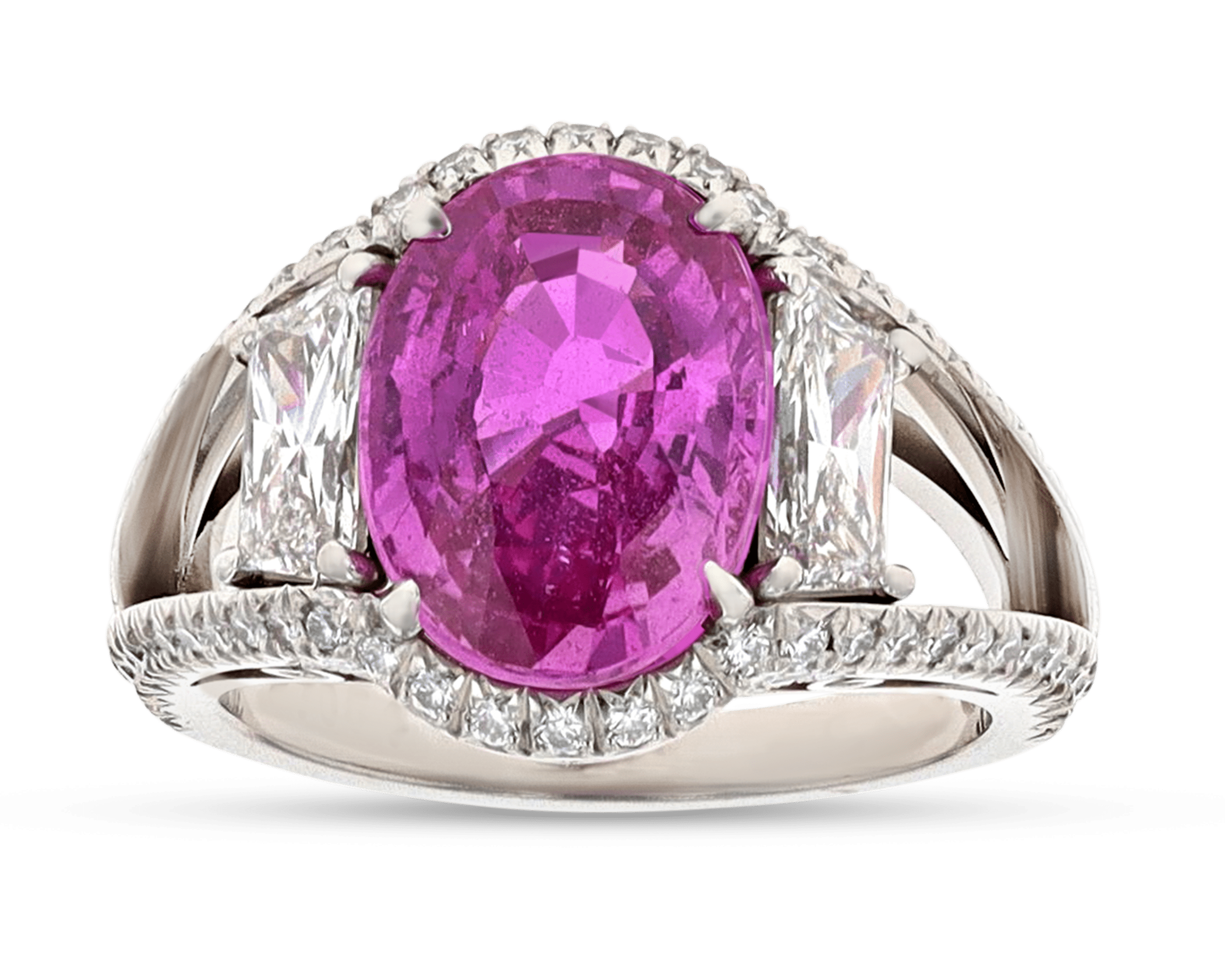 Pink Sapphire Ring, 4.44 Carats