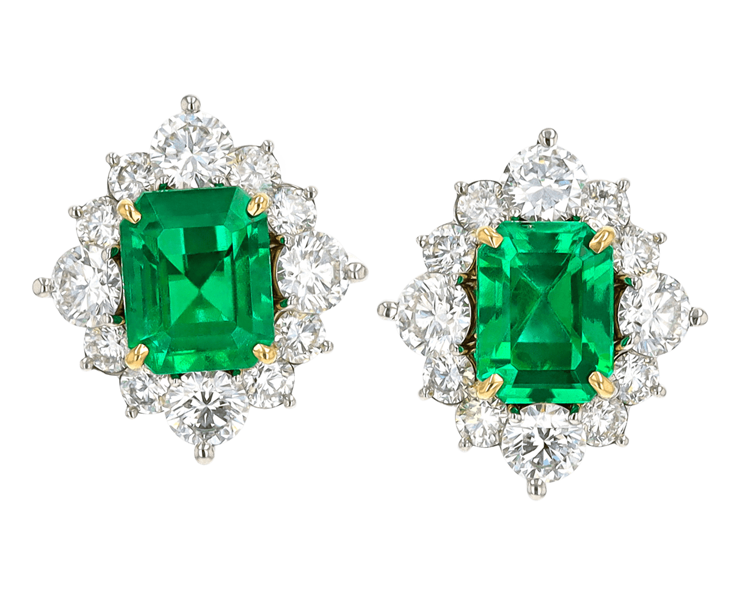 Colombian Emerald Earrings, 3.82 Carats
