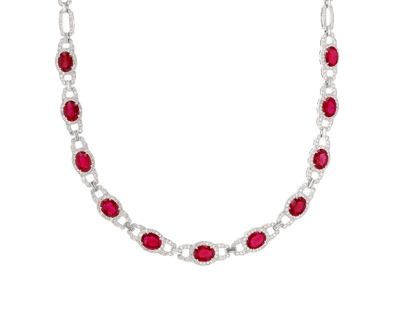 Oval Ruby Necklace, 16.05 Carats