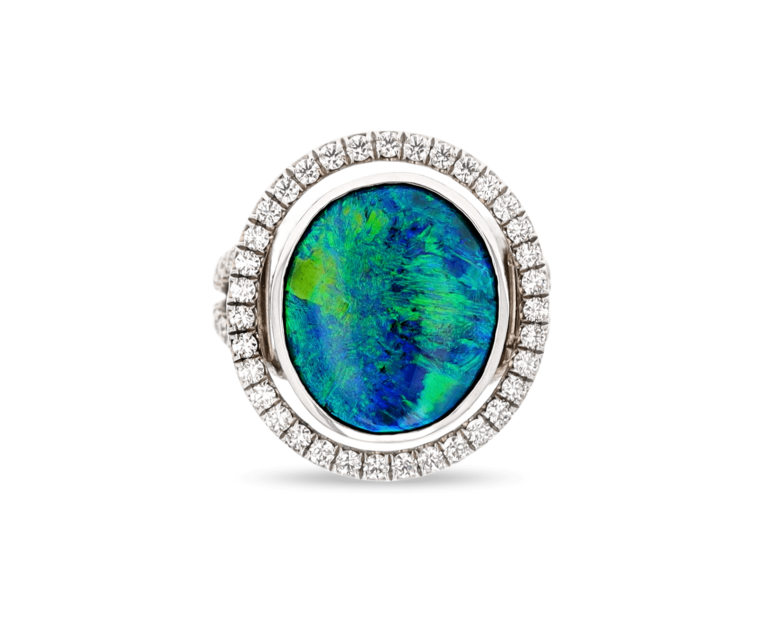 Black Opal Ring, 6.50 Carats