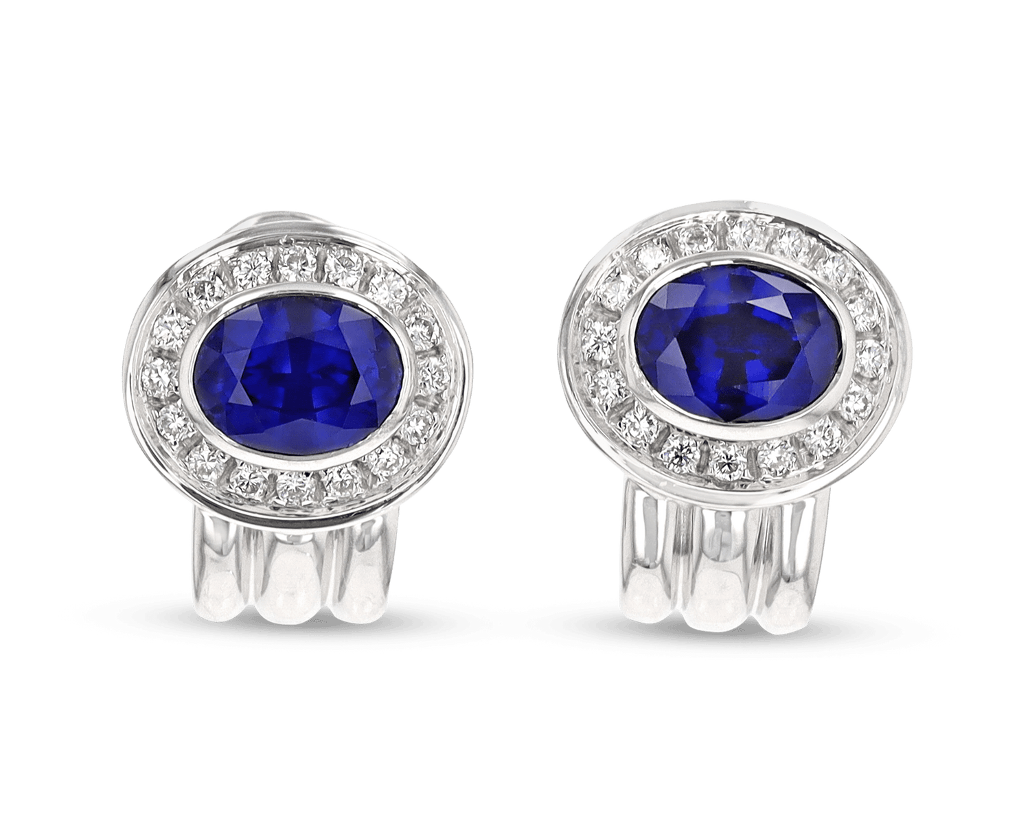 Oval Sapphire Earrings, 5.00 Carats