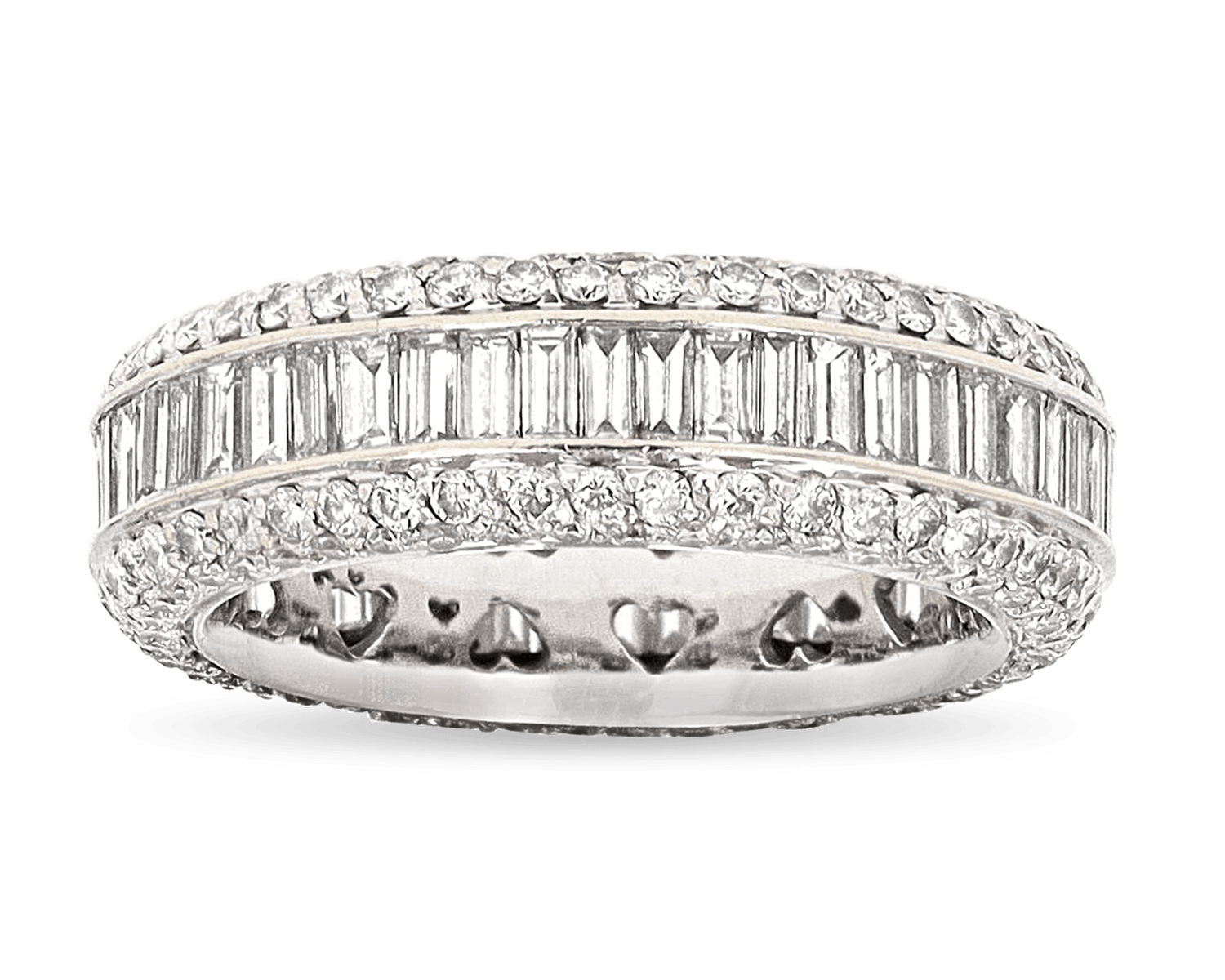 Baguette and Round Diamond Eternity Band, 3.42 Carats