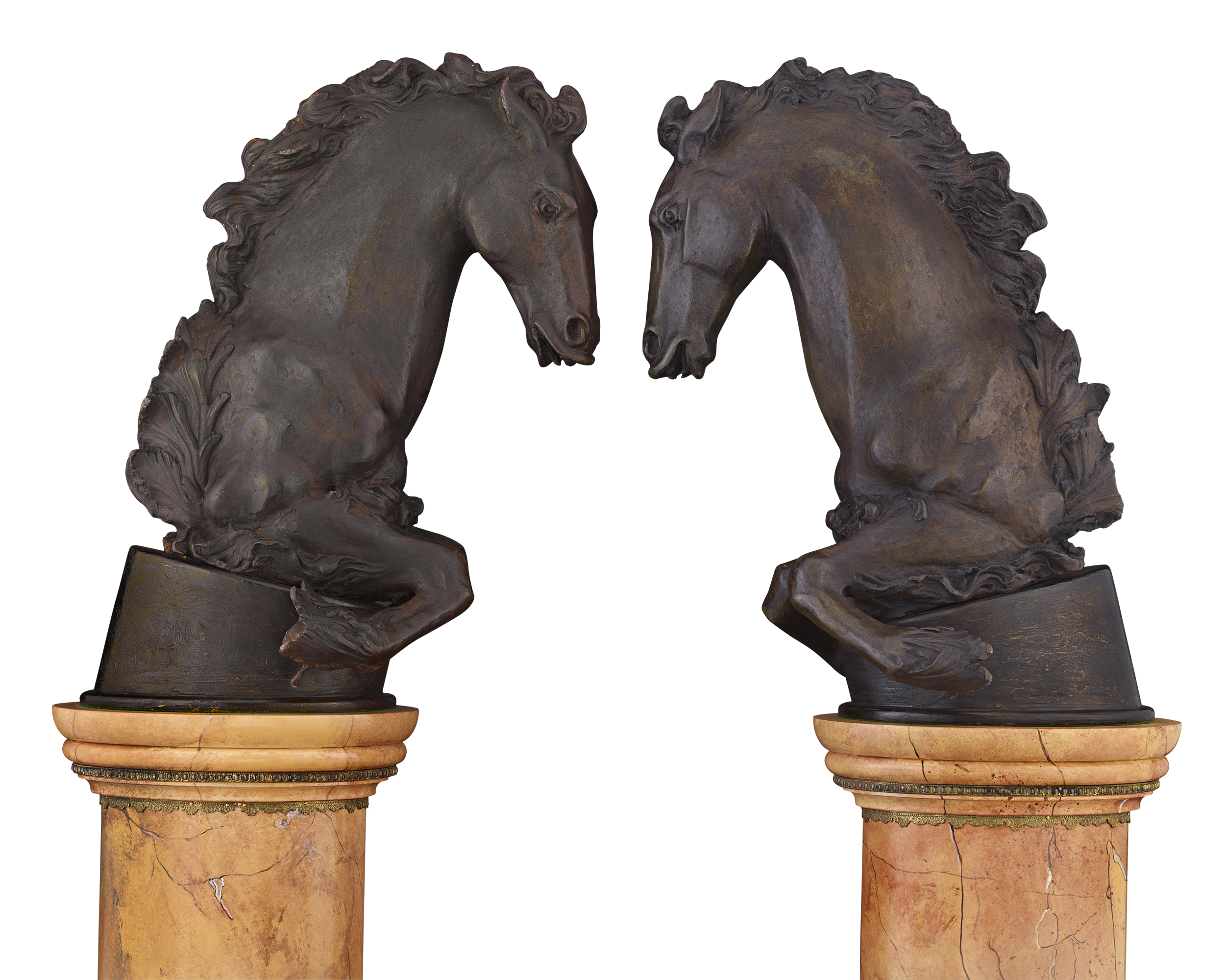 Pair of Bronze Horses Attributed to Jean-Baptiste Tuby