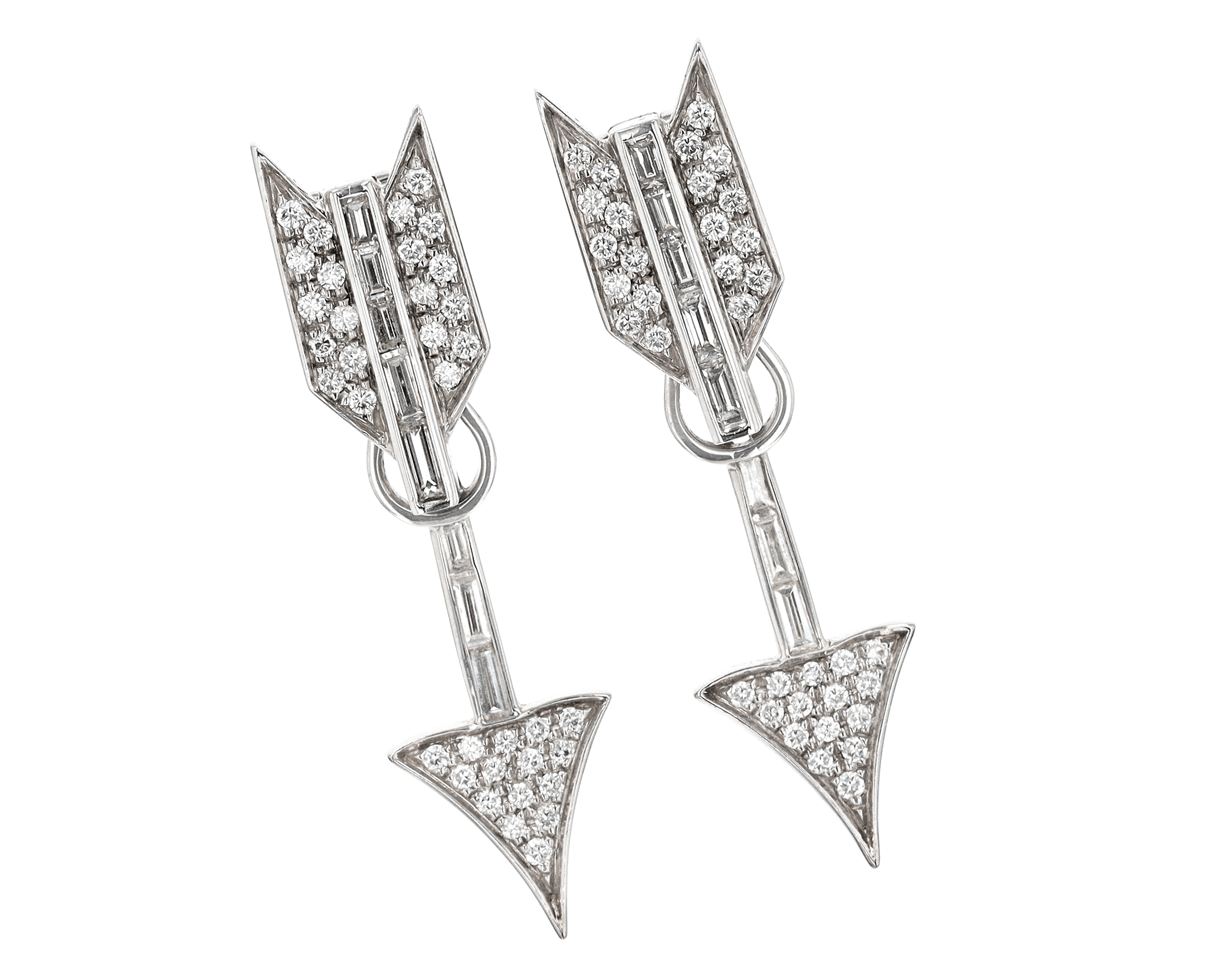 Arrow Diamond Earrings, 2.30 Carats