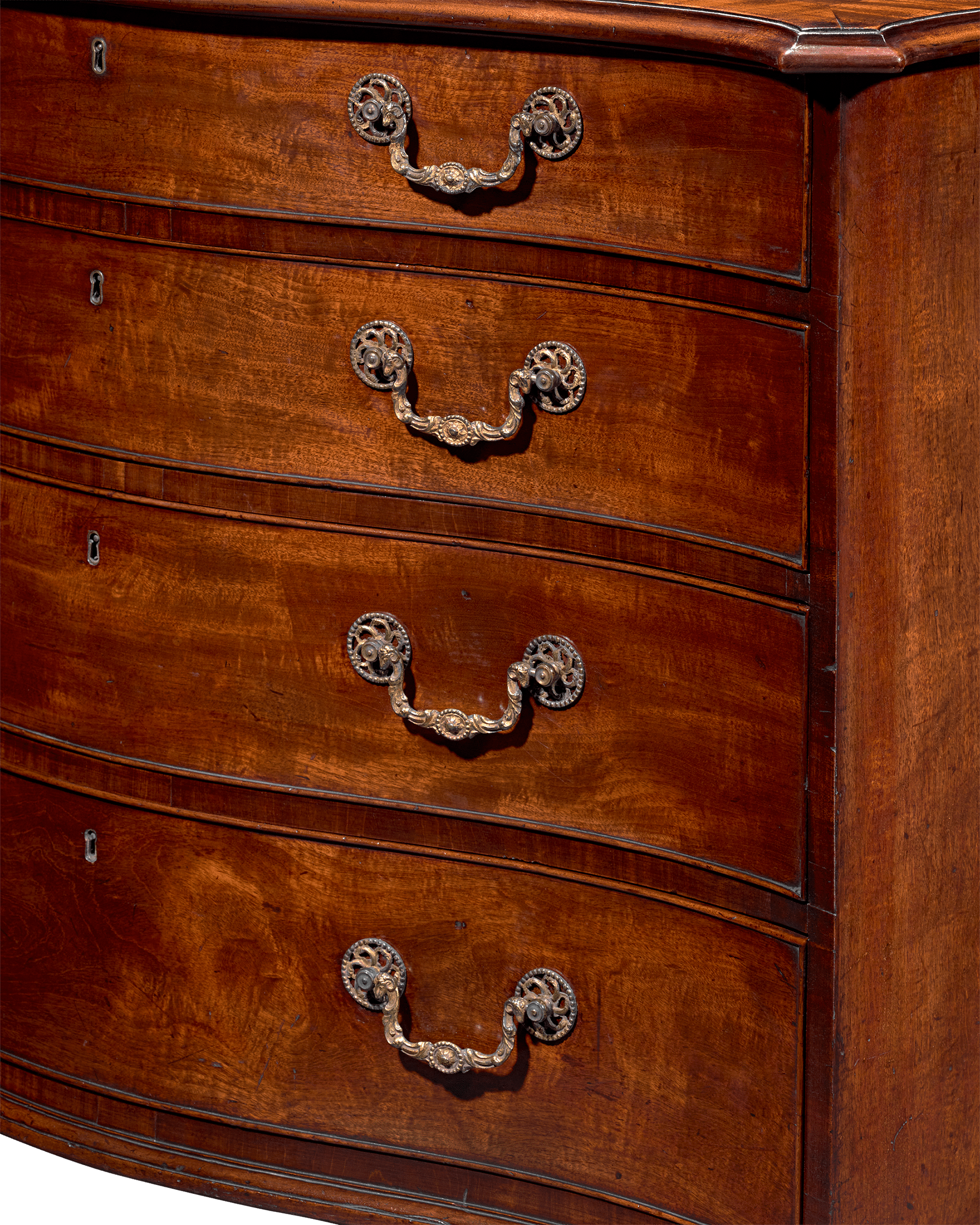 Thomas Chippendale Mahogany Serpentine Chest