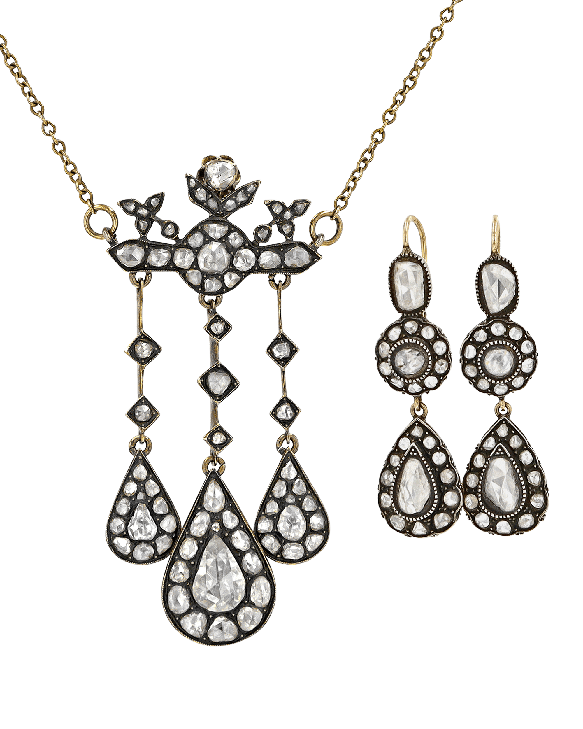 Edwardian-Period Diamond Jewelry Suite, 6.00 Carats