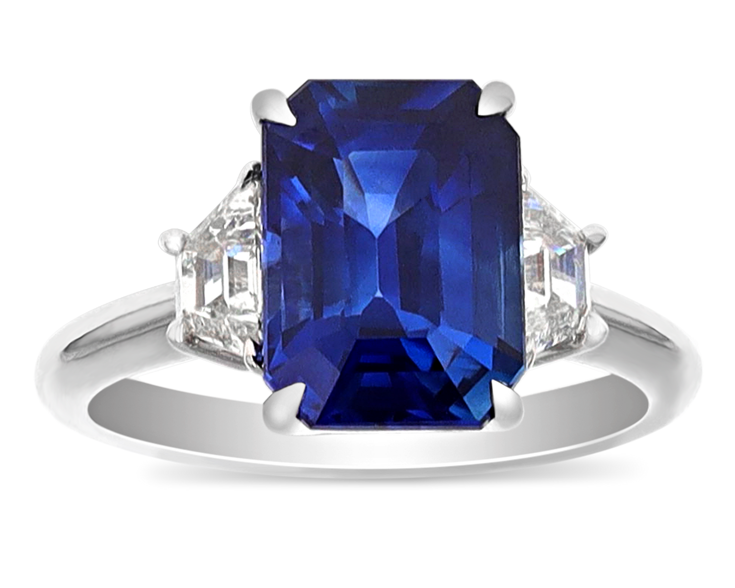 Emerald-Cut Ceylon Sapphire Ring, 4.63 Carats