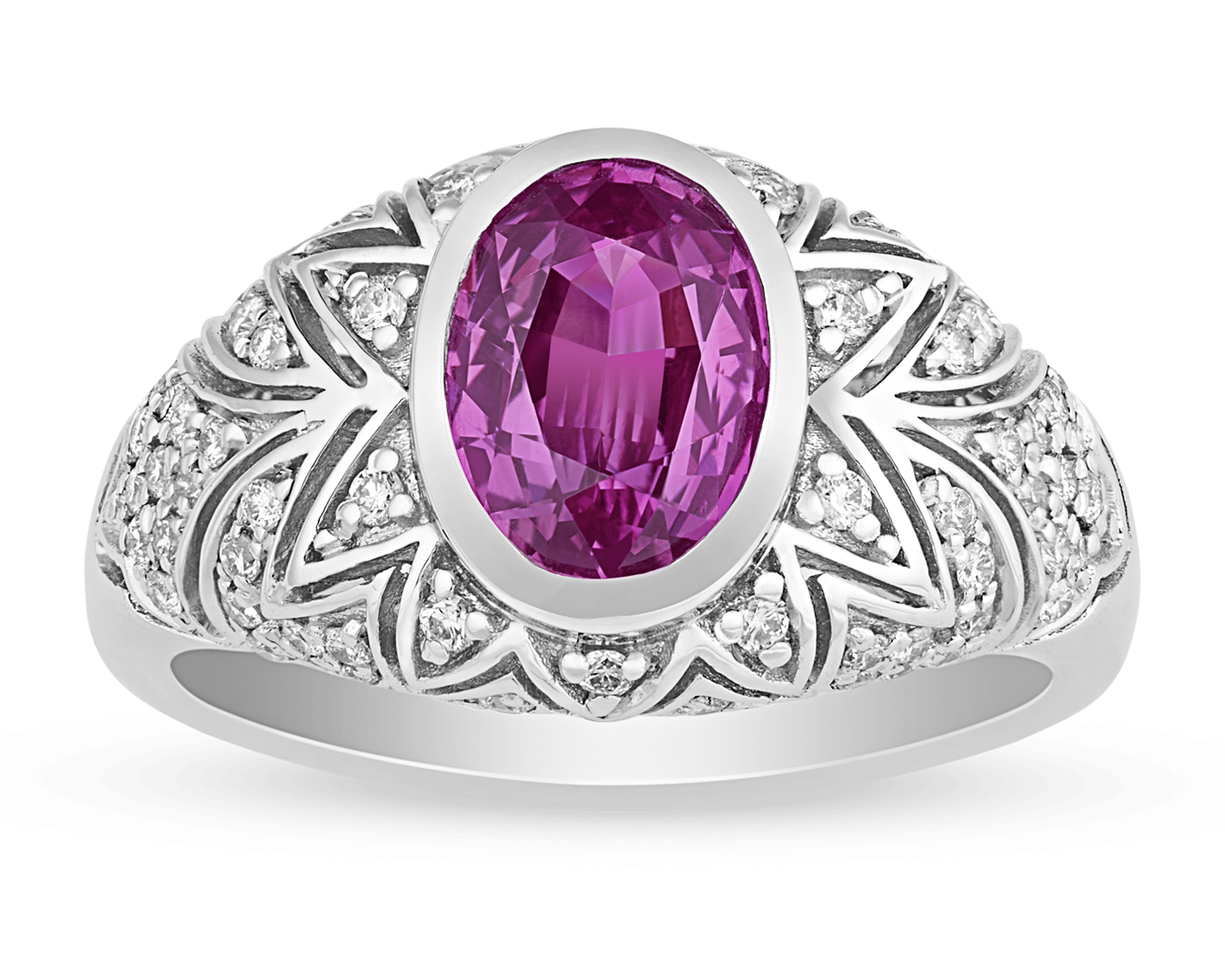 Untreated Pink Sapphire Ring, 2.28 Carats