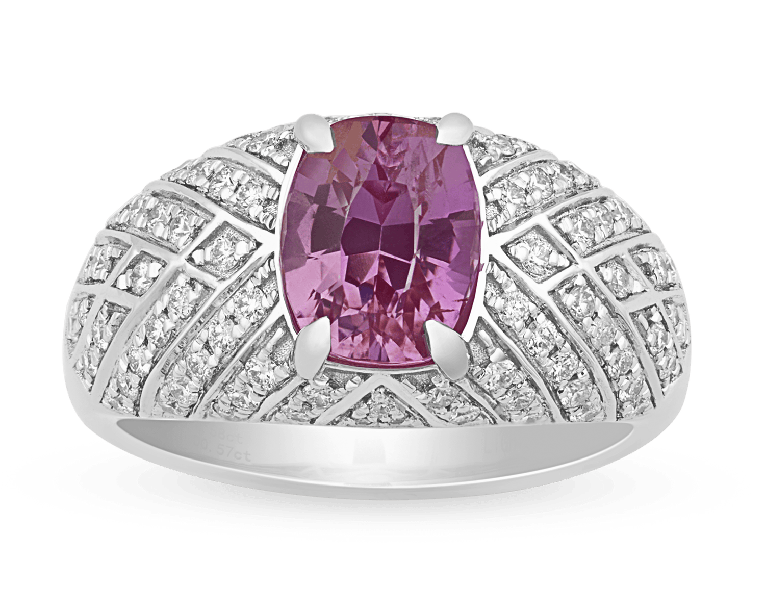 Untreated Pink Sapphire Ring, 2.58 Carats