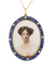 Edwardian Yogo Sapphire Portrait Pendant, 3.00 Carats