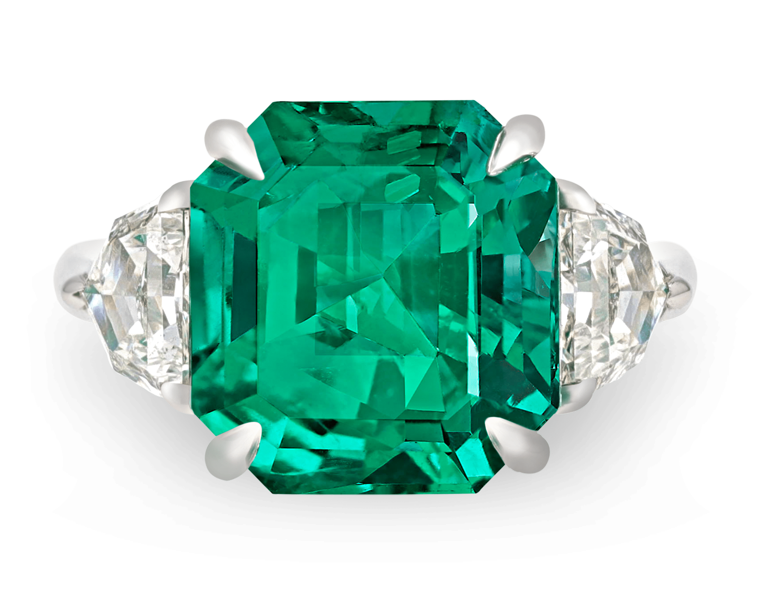 Emerald-Cut Colombian Emerald Ring, 7.56 Carats