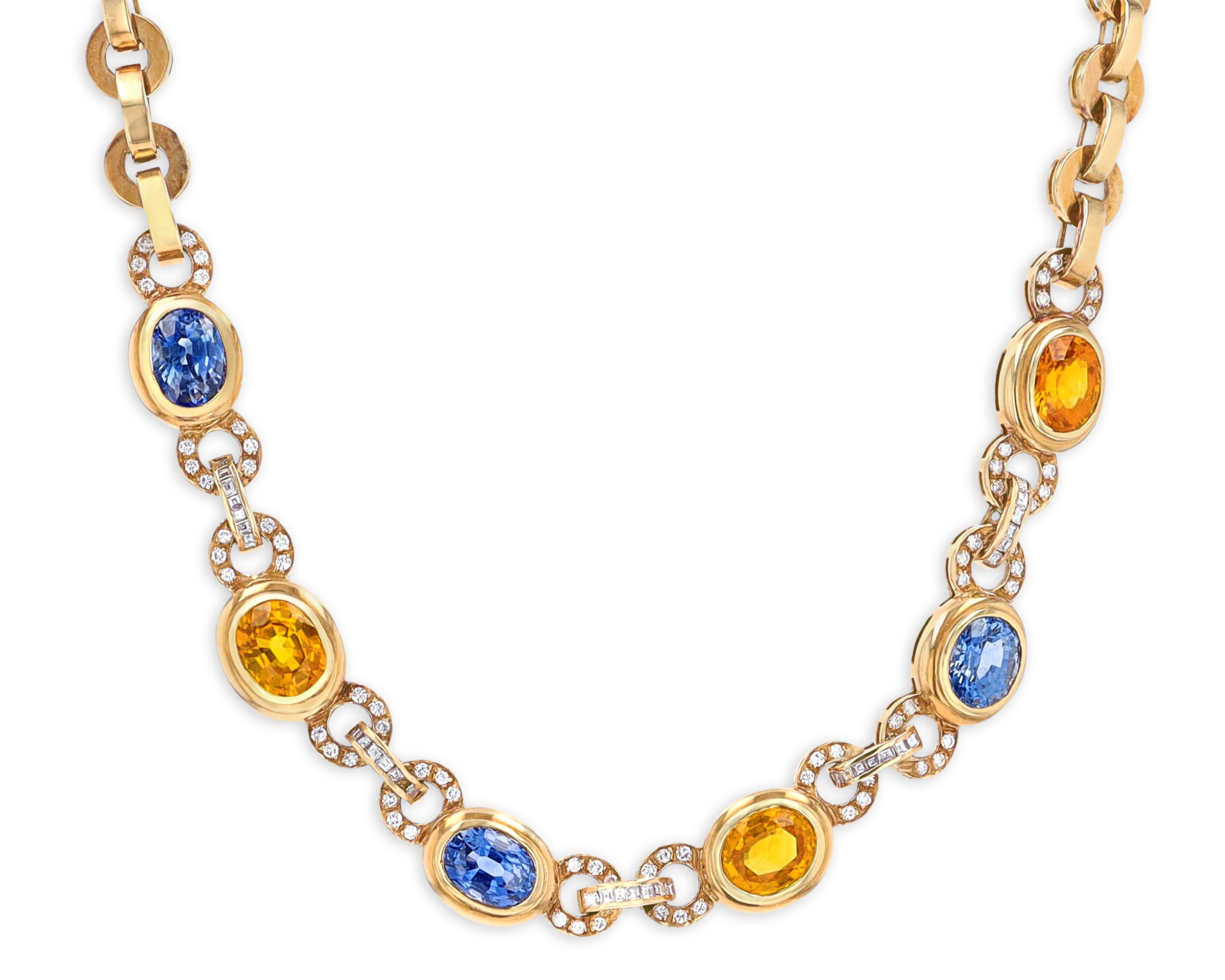 9ct Yellow Gold Blue Sapphire Pendant and 18'' Inch Chain - 9ct Gold Pendant  at Elma UK Jewellery