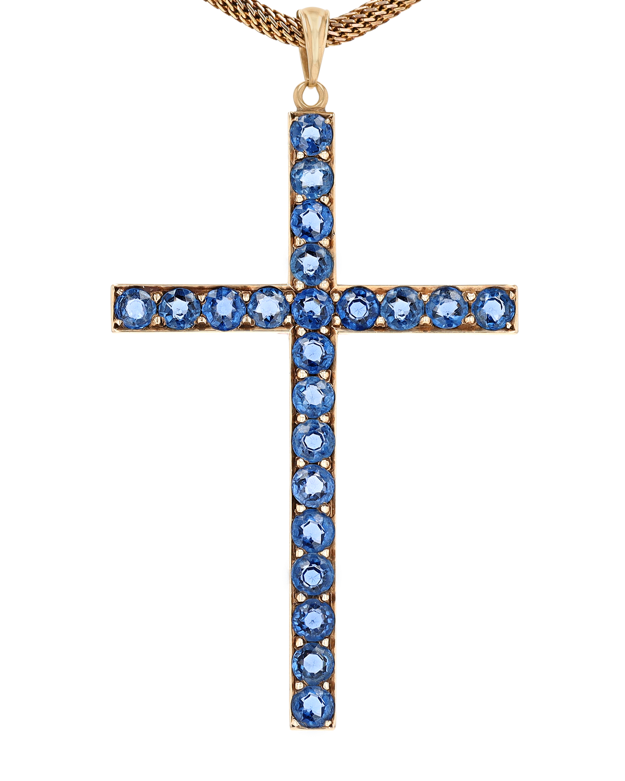 Yogo Montana Sapphire Cross Pendant, 5.50 Carats