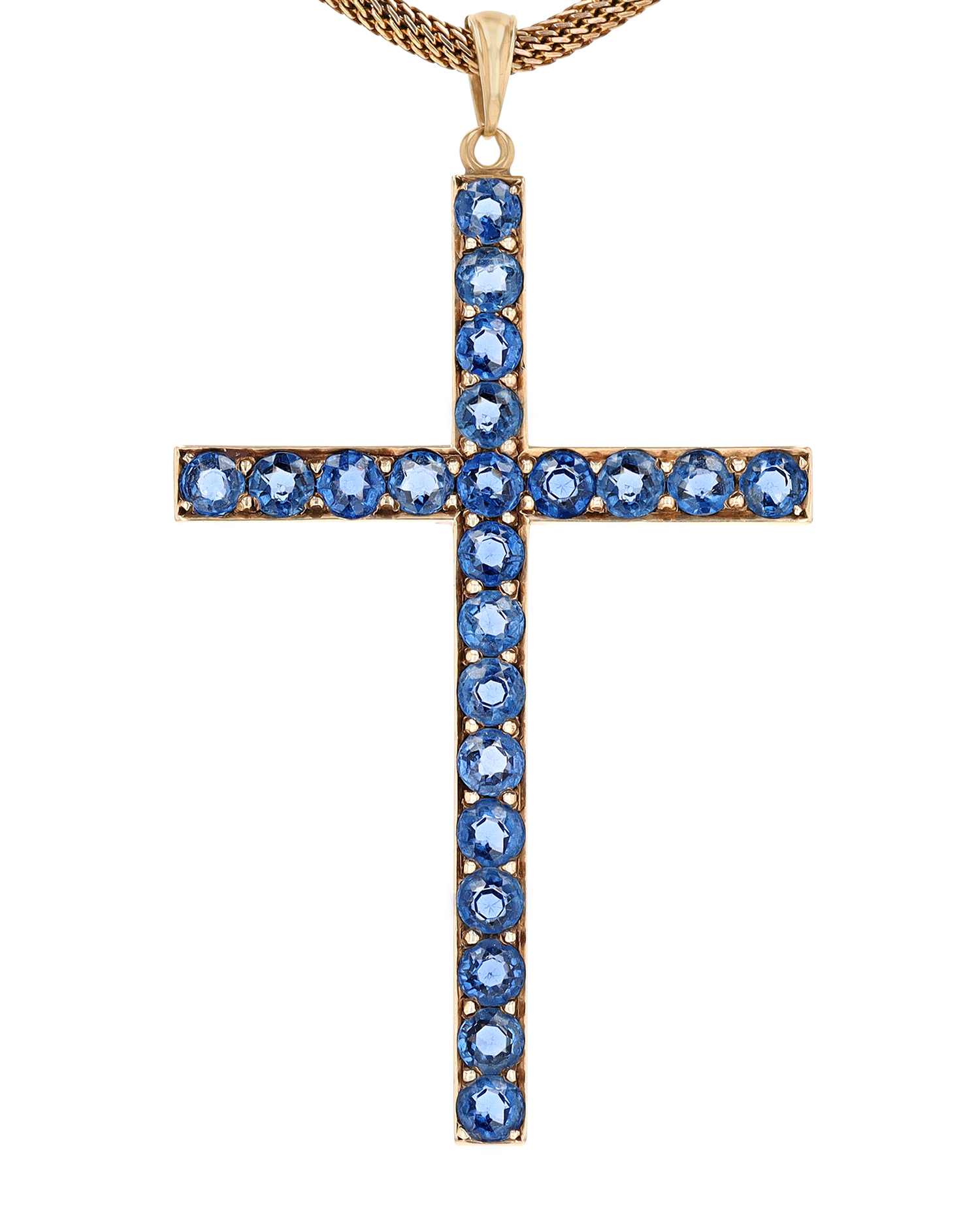 Yogo Montana Sapphire Cross Pendant, 5.50 Carats